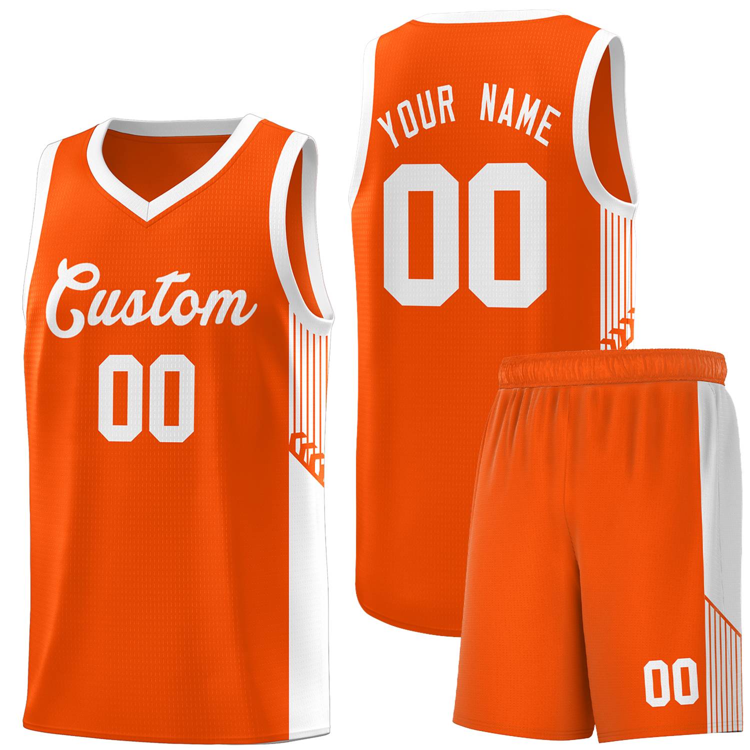 Custom Orange White Side Stripe Fashion Sports Uniform Basketball Jersey |KXKSHOP