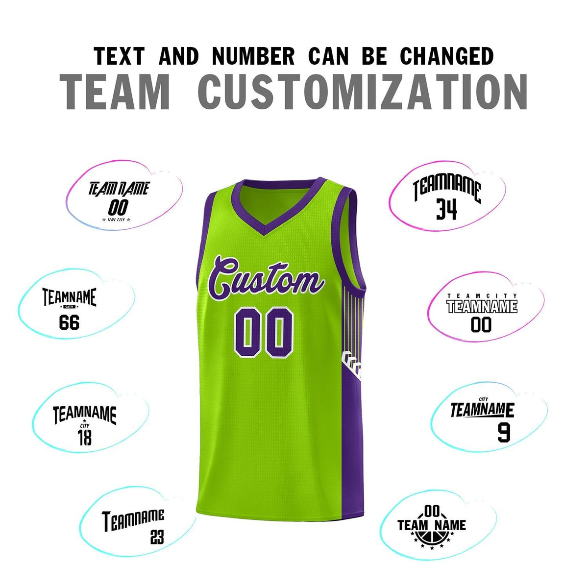 Custom Neon Green Navy-White Side Two-Tone Classic Sports Uniform Basketball Jersey |KXKSHOP