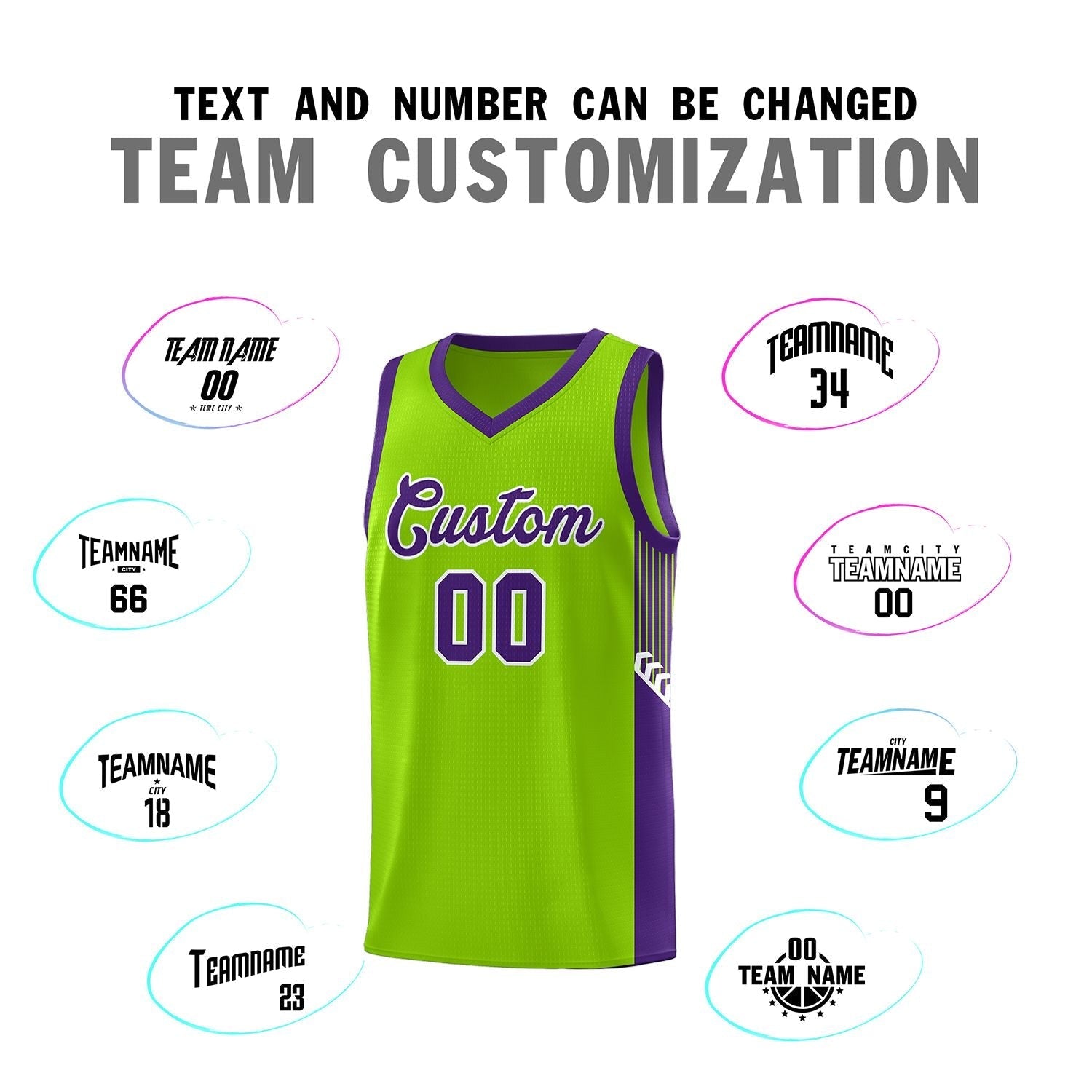 Custom Neon Green Navy-White Side Two-Tone Classic Sports Uniform Basketball Jersey |KXKSHOP