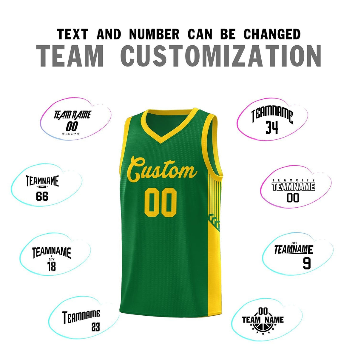 Custom Neon Green Navy-White Side Two-Tone Classic Sports Uniform Basketball Jersey |KXKSHOP
