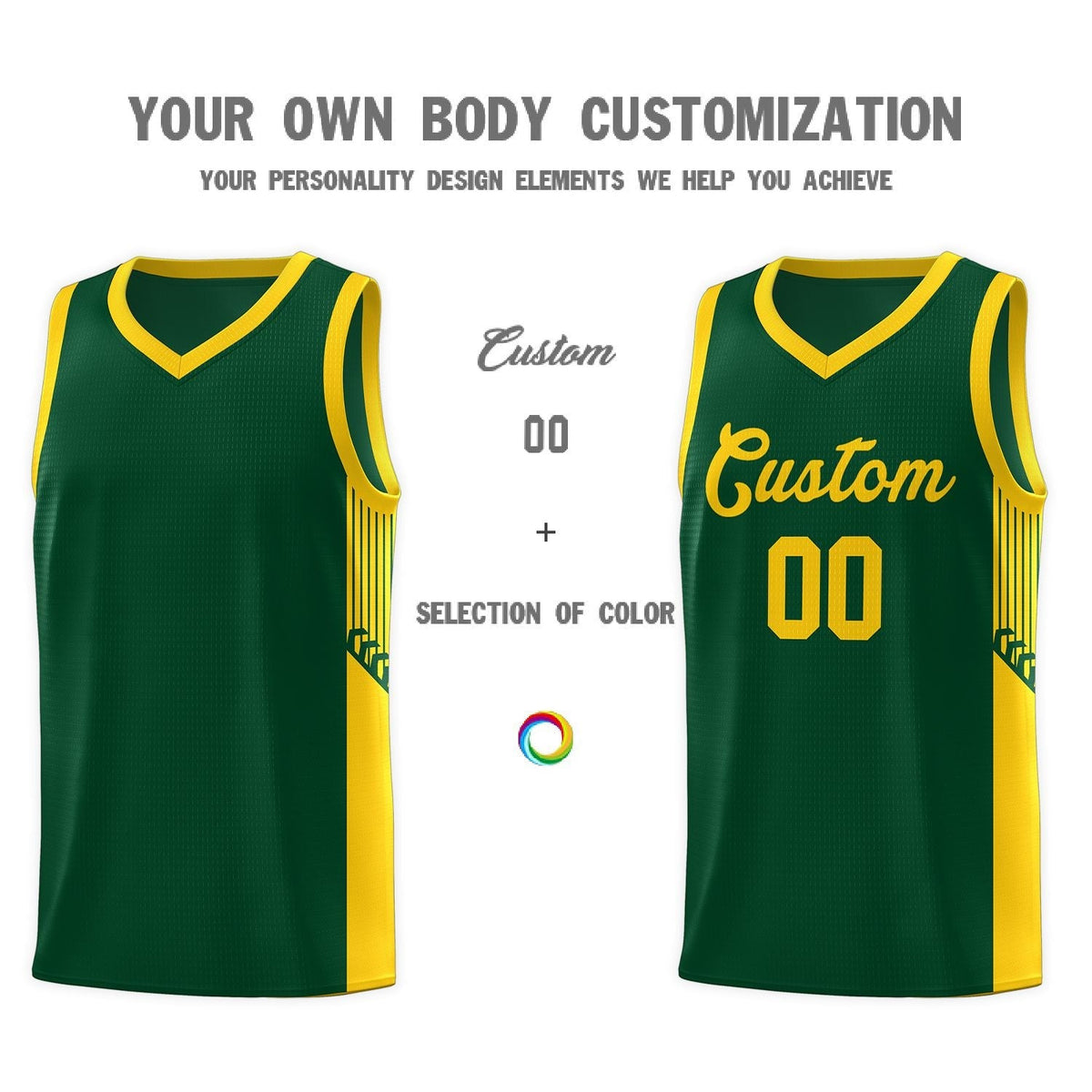 Custom Neon Green Navy-White Side Two-Tone Classic Sports Uniform Basketball Jersey |KXKSHOP