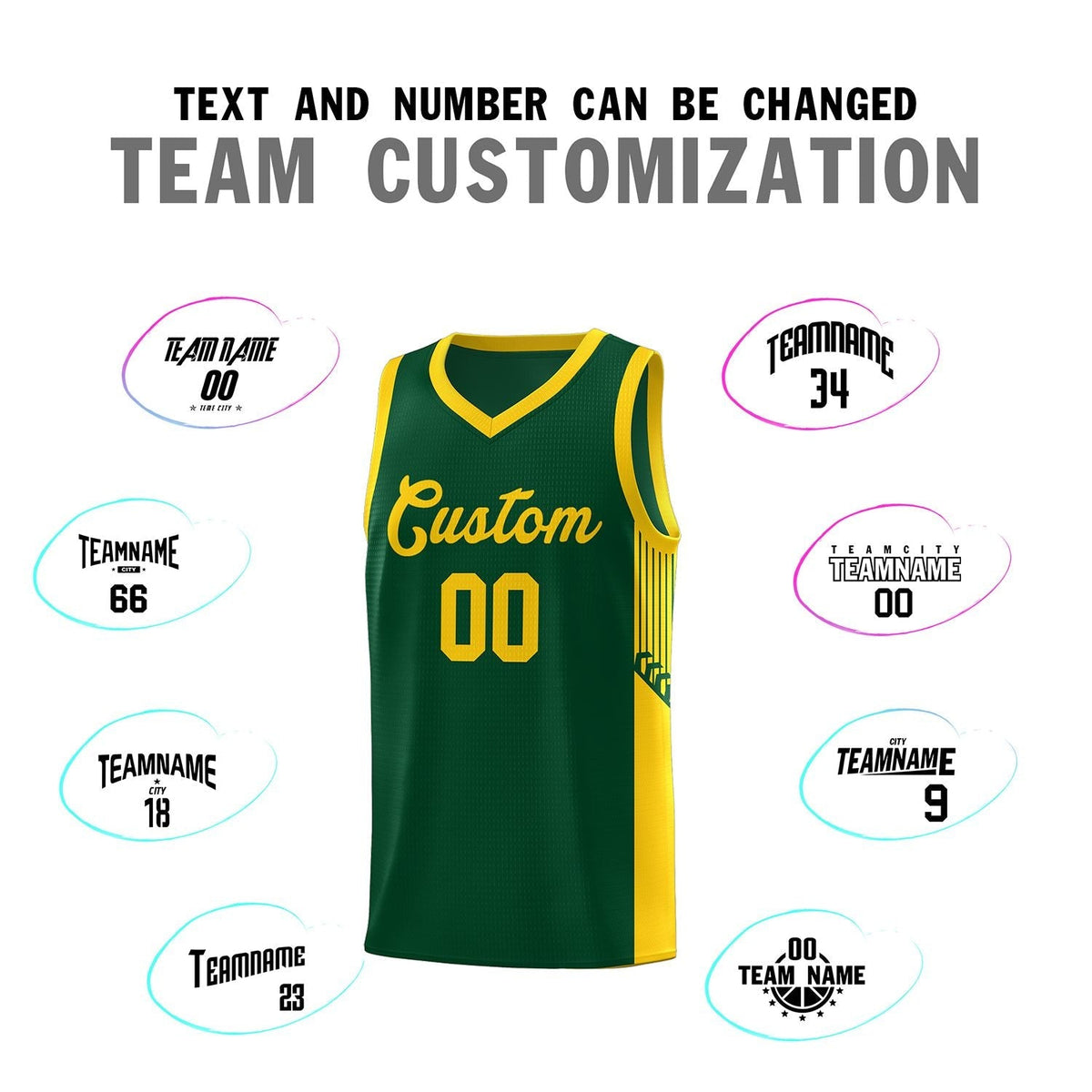 Custom Neon Green Navy-White Side Two-Tone Classic Sports Uniform Basketball Jersey |KXKSHOP