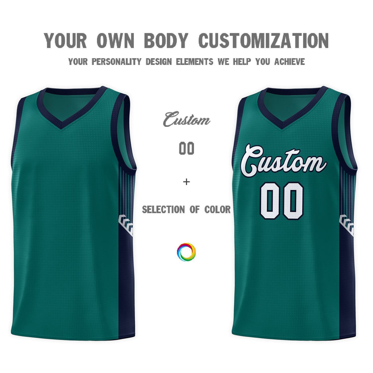 Custom Neon Green Navy-White Side Two-Tone Classic Sports Uniform Basketball Jersey |KXKSHOP