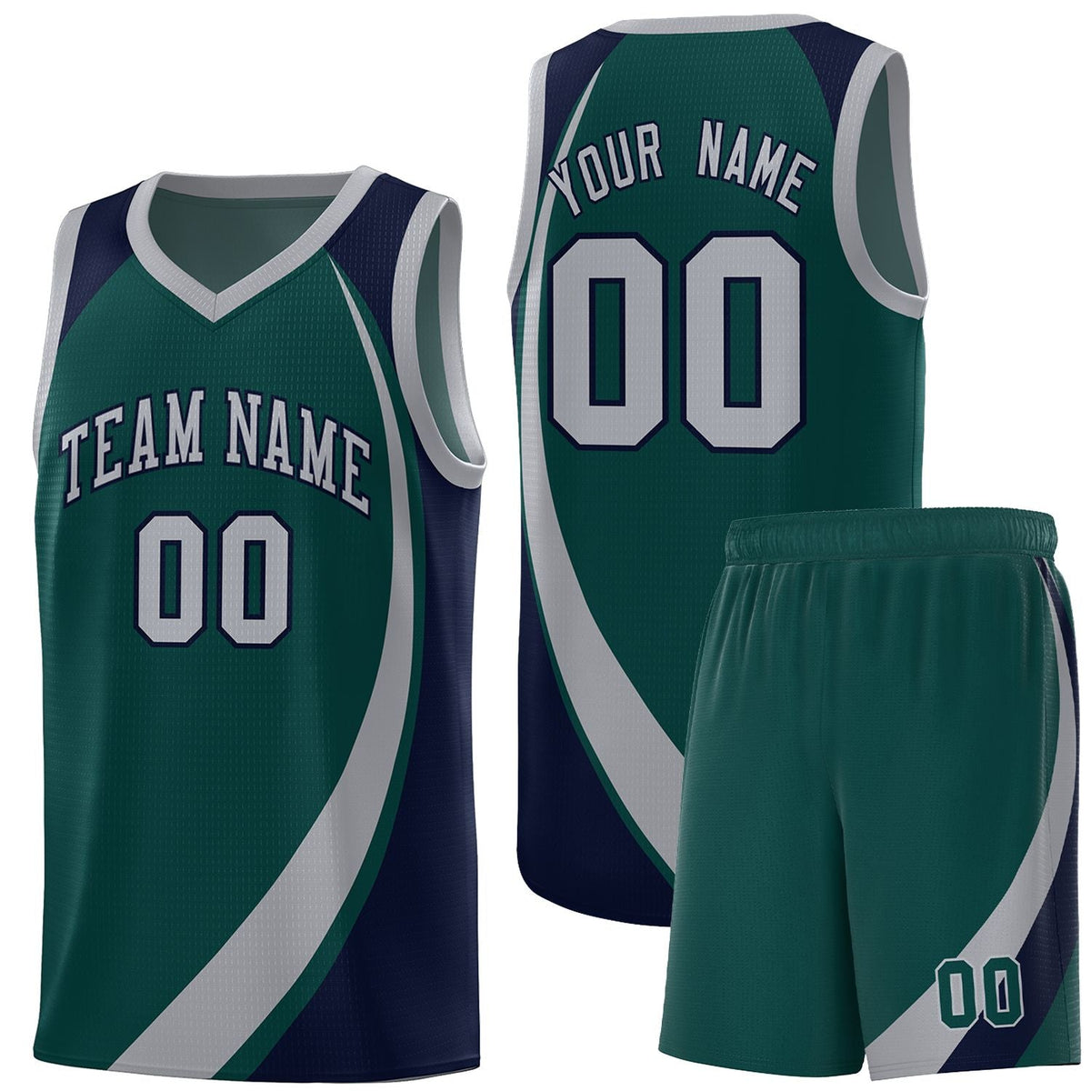 Custom Neon Green Navy-White Side Two-Tone Classic Sports Uniform Basketball Jersey |KXKSHOP