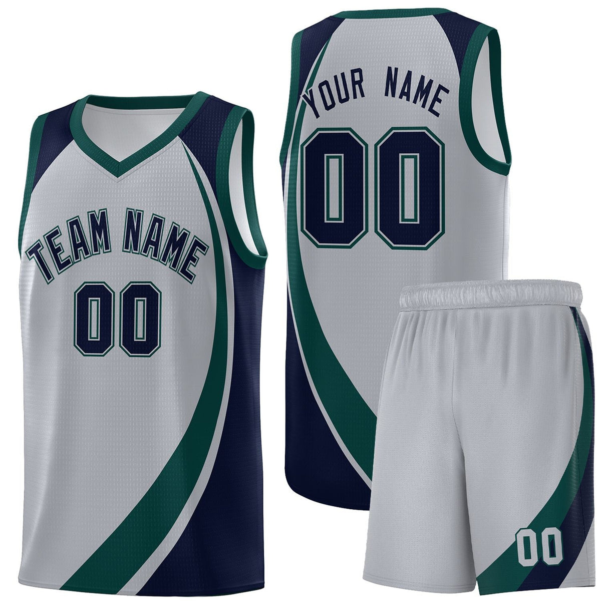 Custom Neon Green Navy-White Side Two-Tone Classic Sports Uniform Basketball Jersey |KXKSHOP