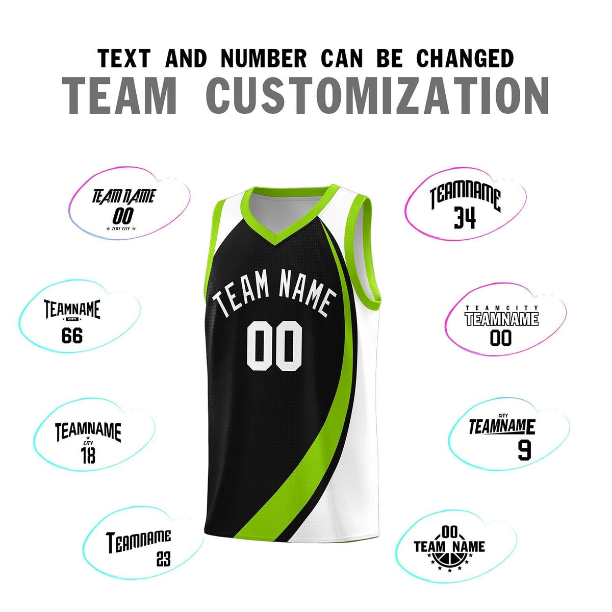Custom Neon Green Navy-White Side Two-Tone Classic Sports Uniform Basketball Jersey |KXKSHOP