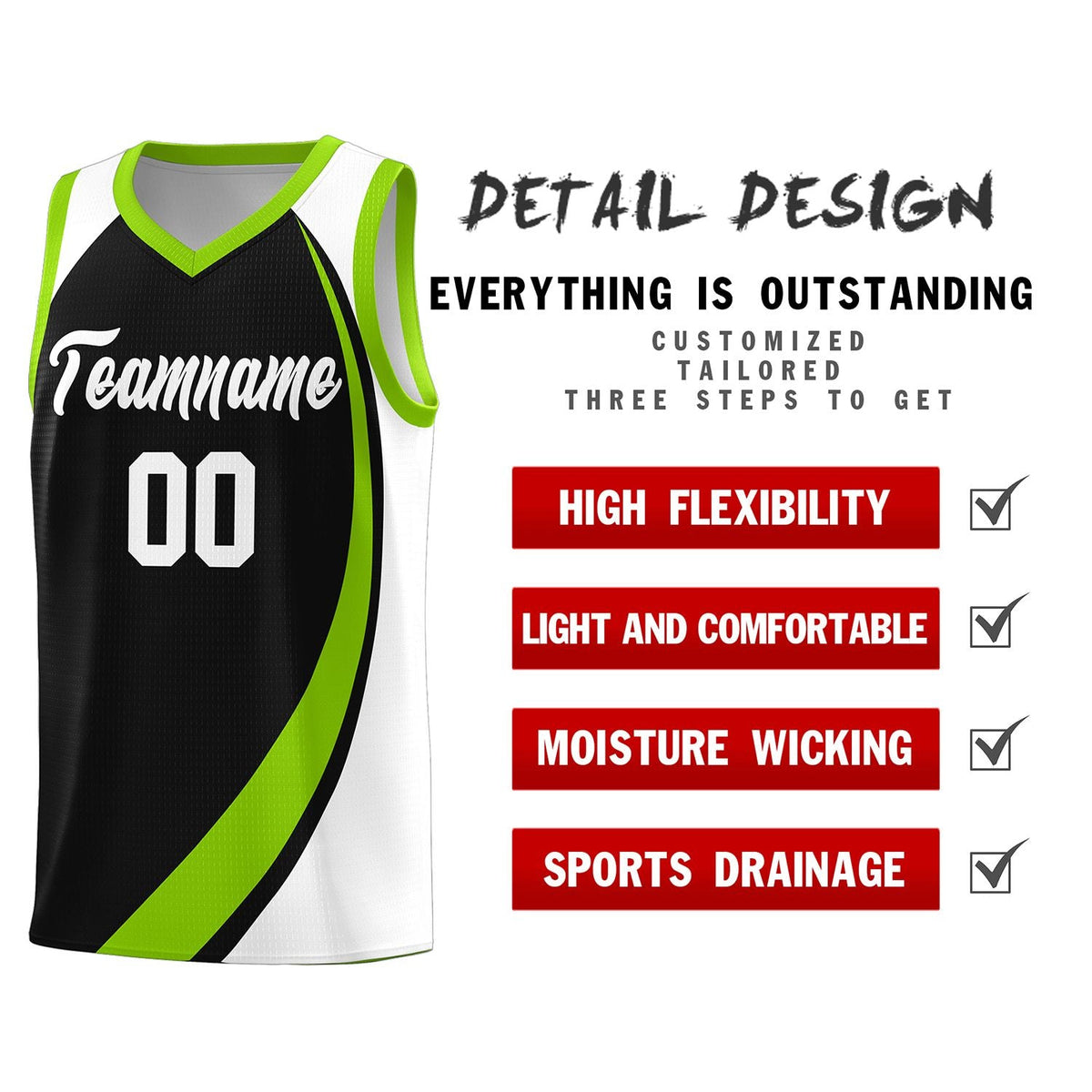 Custom Neon Green Navy-White Side Two-Tone Classic Sports Uniform Basketball Jersey |KXKSHOP
