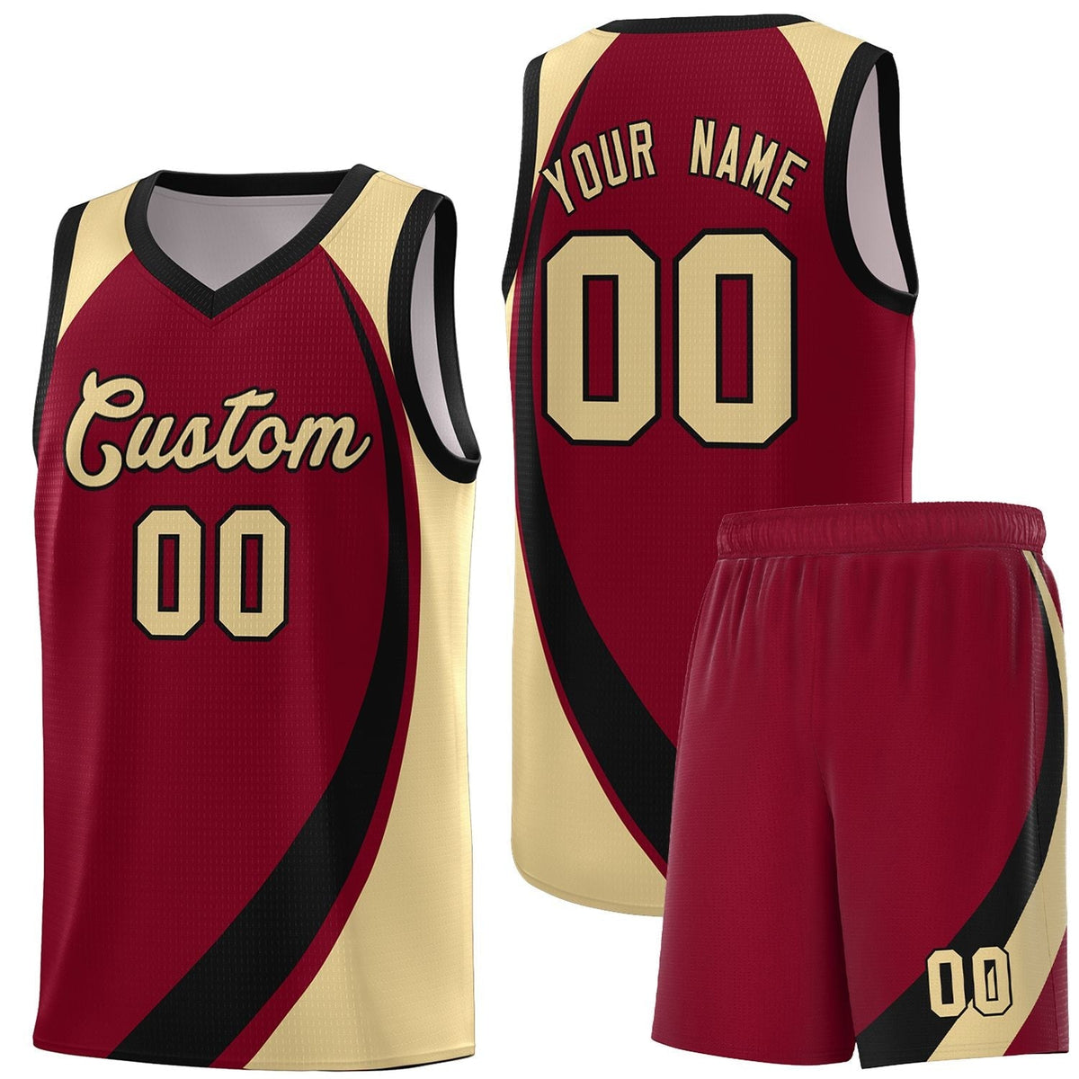 Custom Crimson White-Khaki Color Block Sports Uniform Basketball Jersey |KXKSHOP