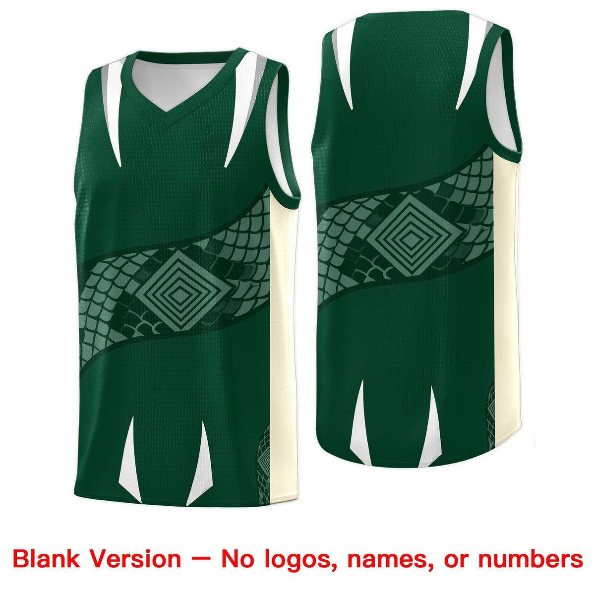Custom Green Cream Snake Scale Venomous Fang Lightweight Graffiti Pattern Basketball Suit Jersey