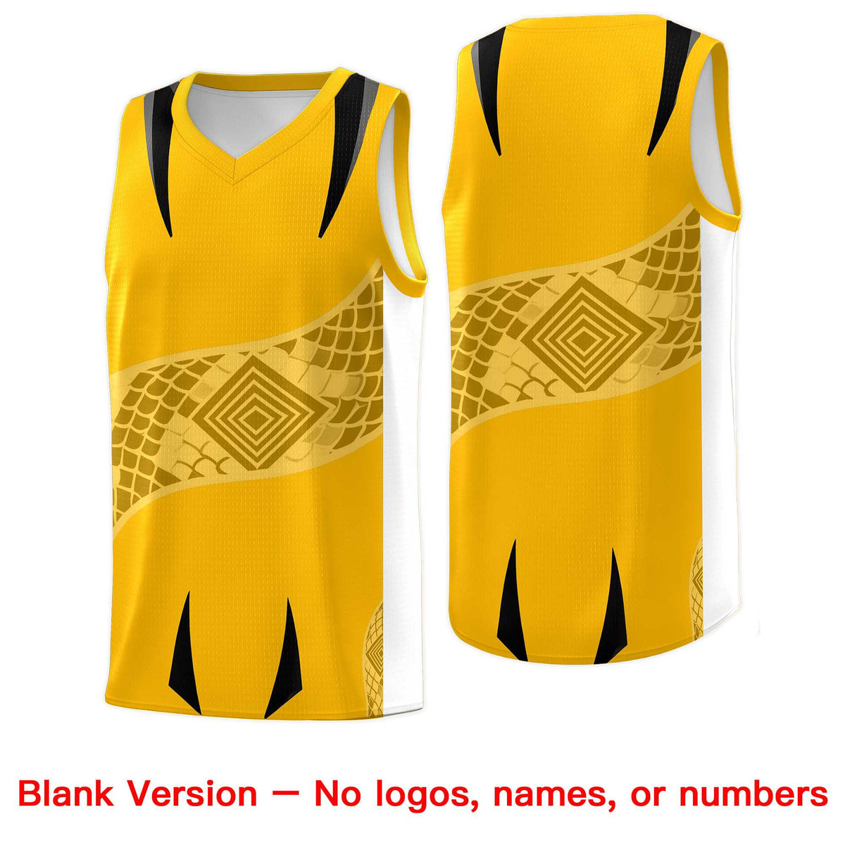 Custom Yellow White Snake Scale Venomous Fang for Team Graffiti Pattern Basketball Suit Jersey