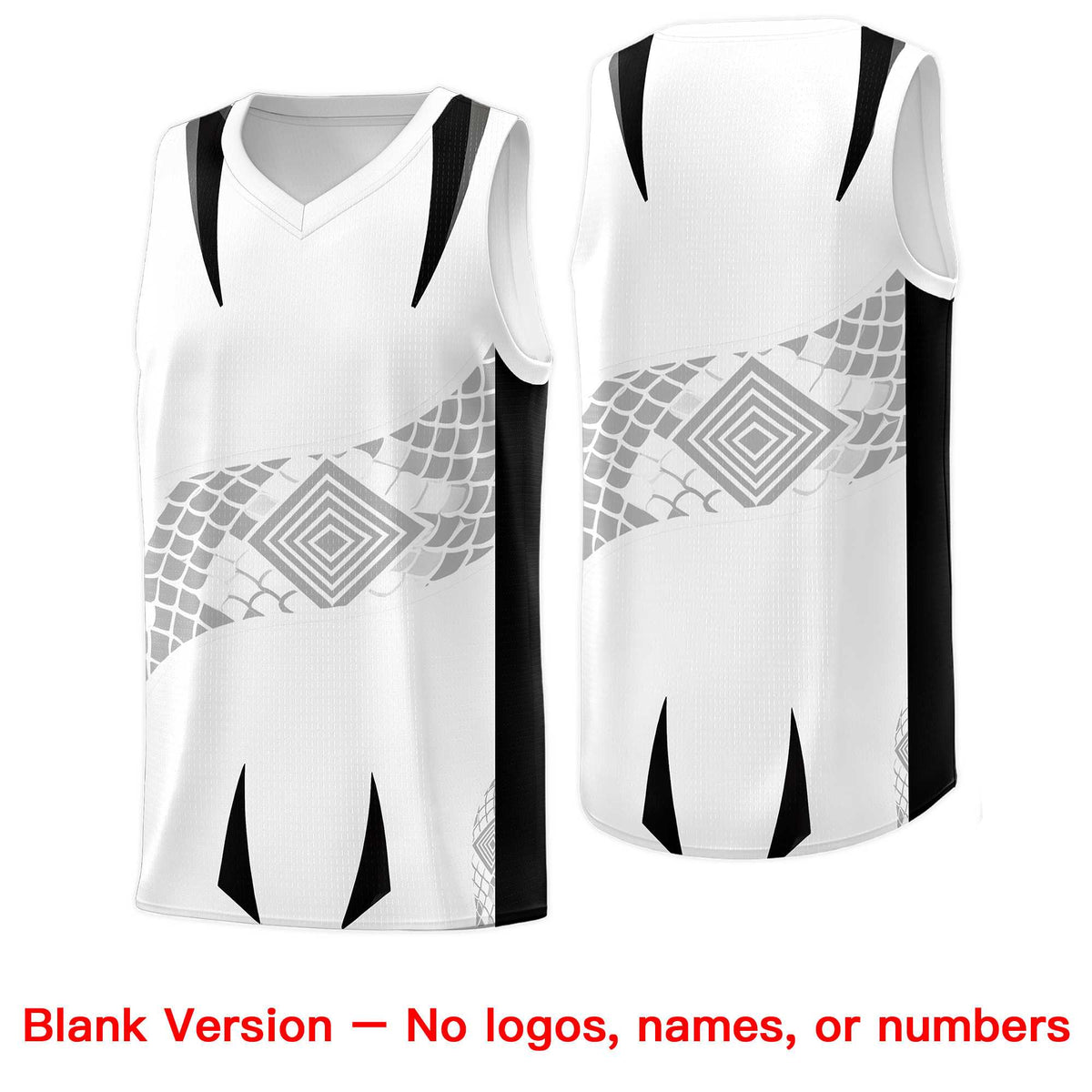 Custom White Black Snake Scale Venomous Fang for Leagues Graffiti Pattern Basketball Suit Jersey