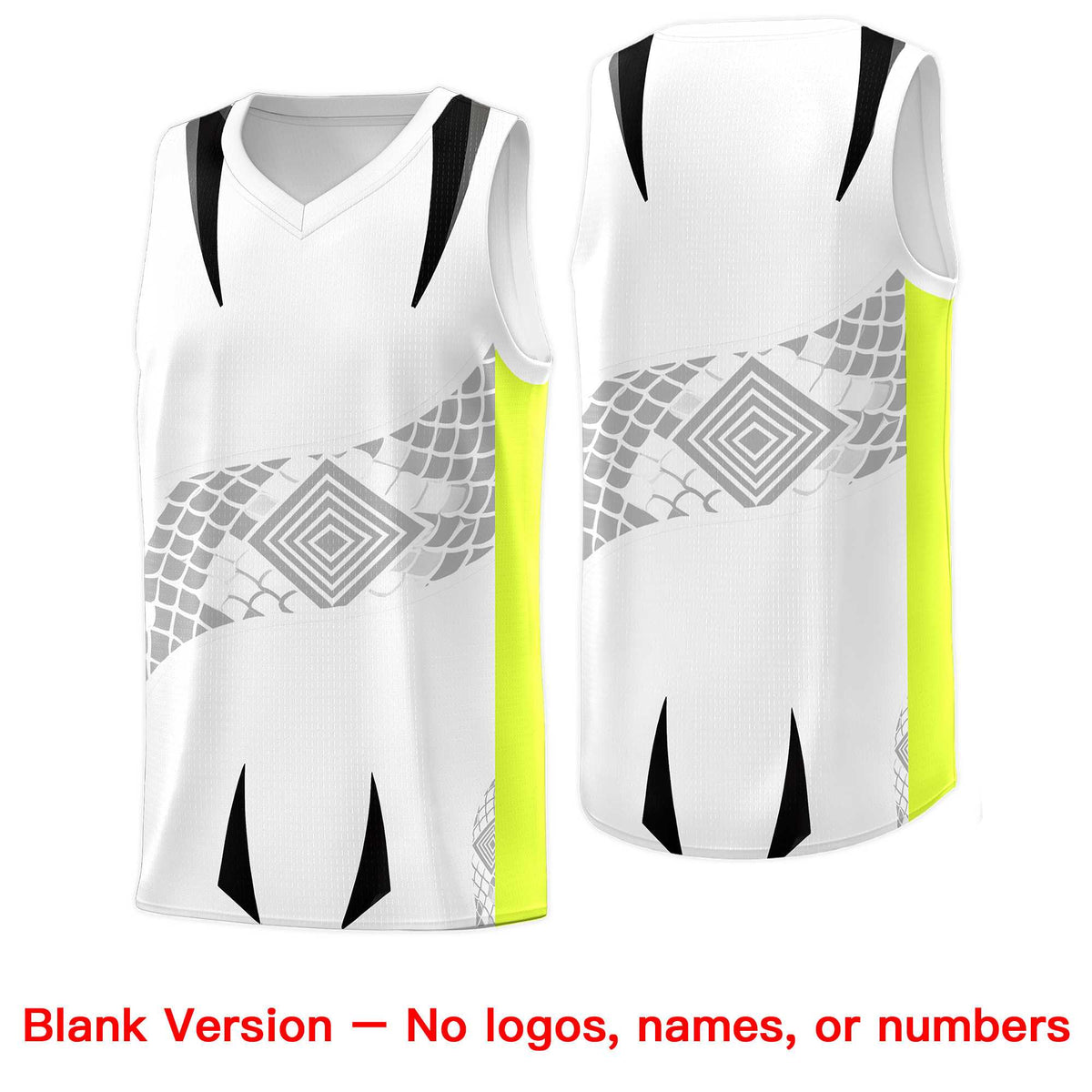 Custom White Neon Green Snake Scale Venomous Fang for Clubs Graffiti Pattern Basketball Suit Jersey