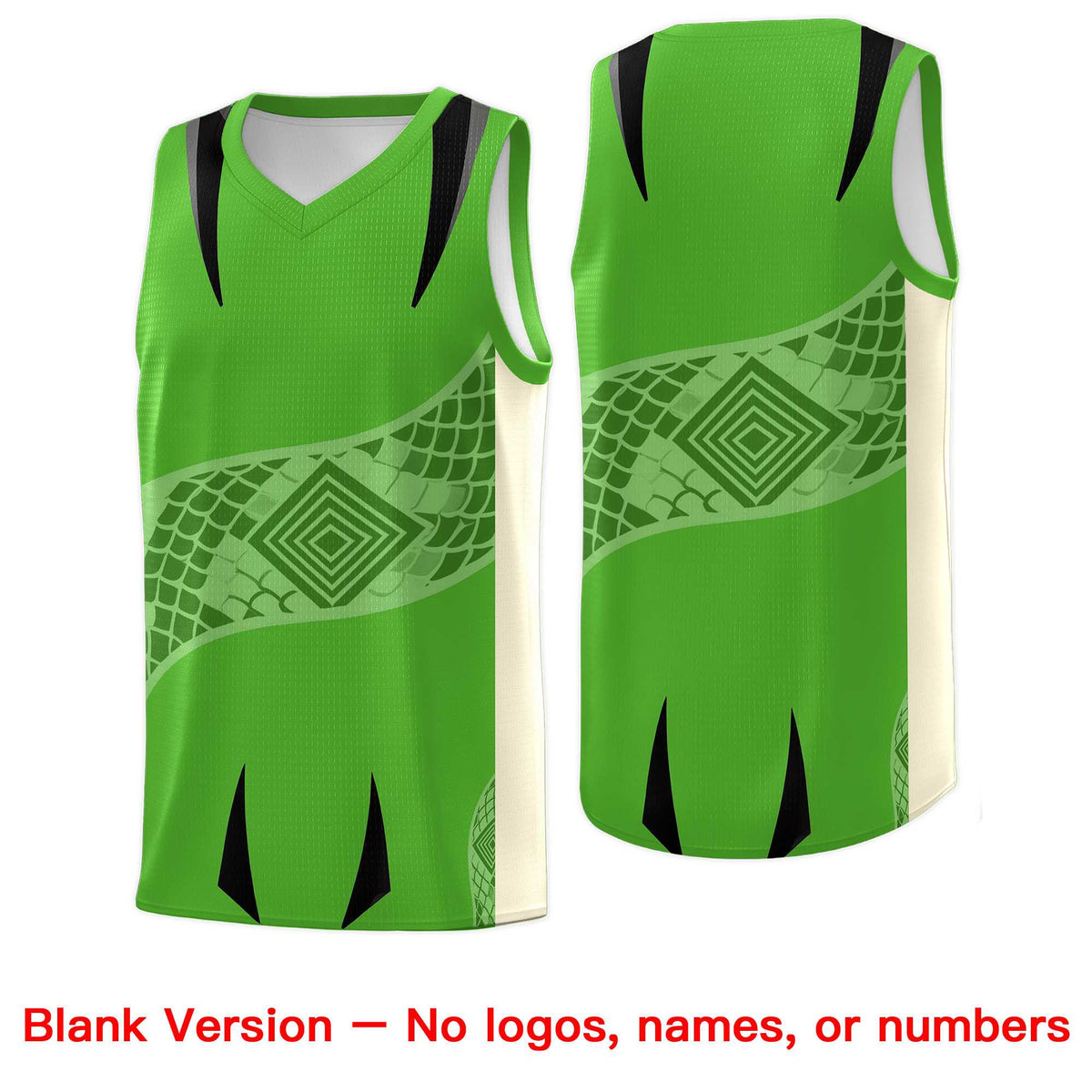 Custom Light Green Cream Snake Scale Venomous Fang for Team Graffiti Pattern Basketball Suit Jersey
