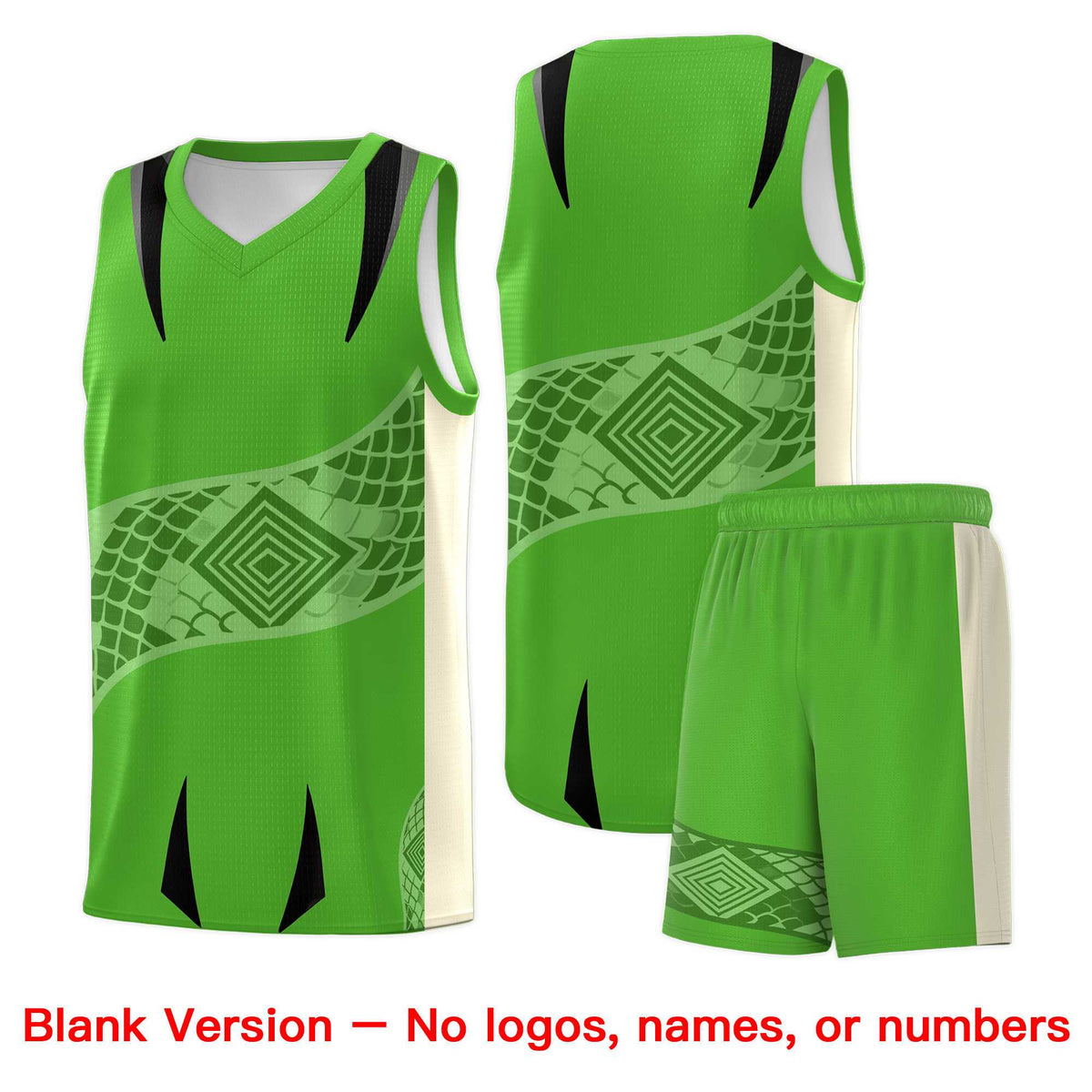Custom Light Green Cream Snake Scale Venomous Fang for Team Graffiti Pattern Basketball Suit Jersey