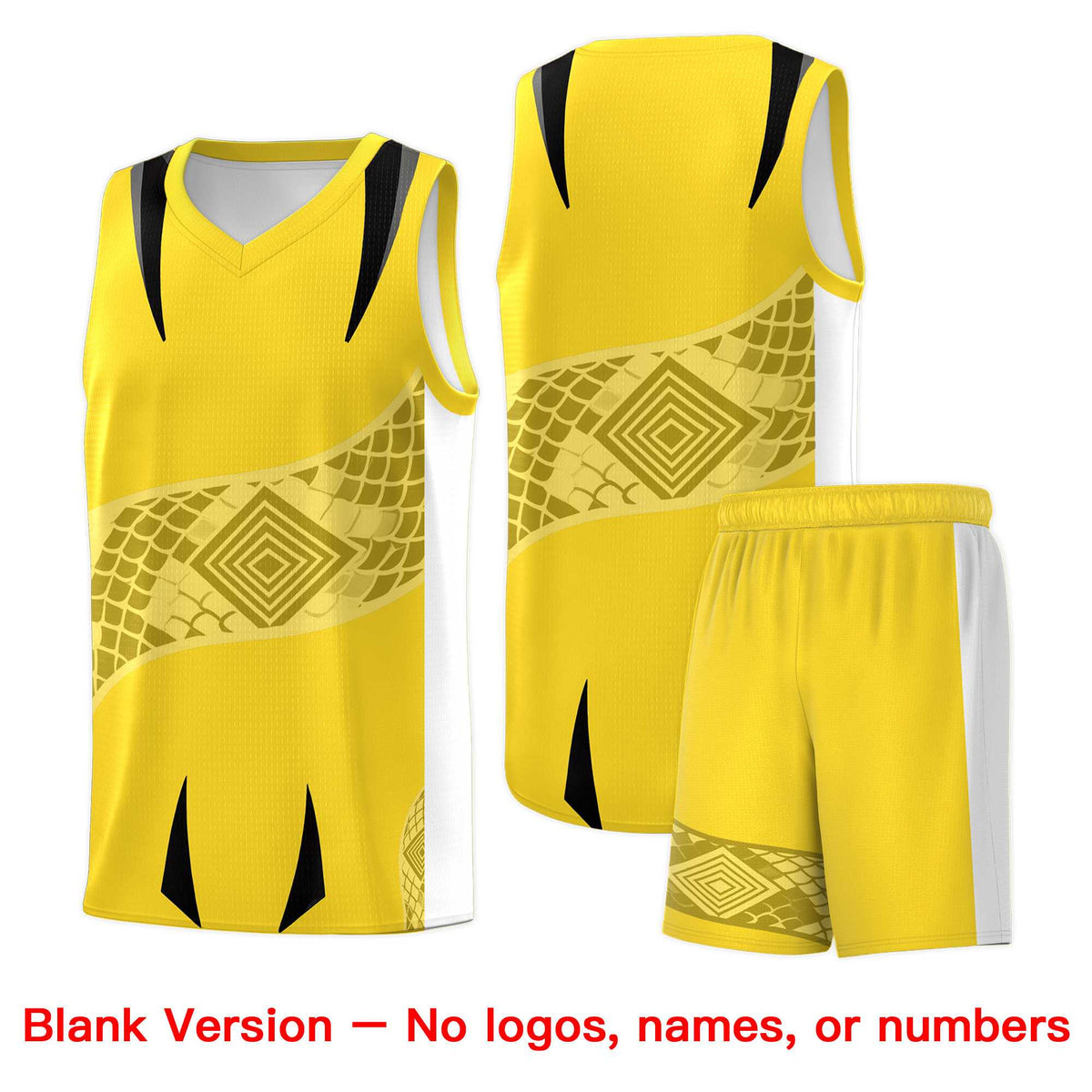 Custom Gold White Snake Scale Venomous Fang for Leagues Graffiti Pattern Basketball Suit Jersey
