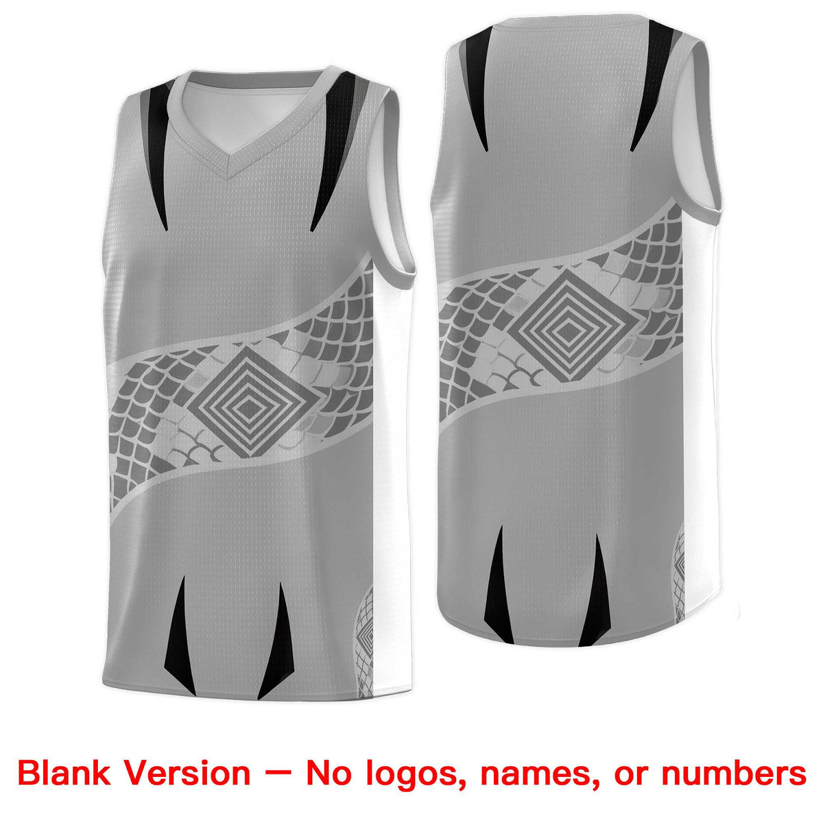 Custom Gray White Snake Scale Venomous Fang for Team Graffiti Pattern Basketball Suit Jersey