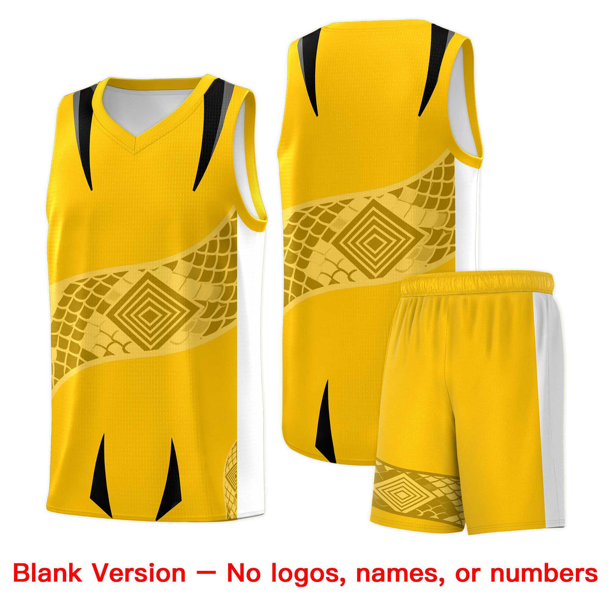 Custom Yellow White Snake Scale Venomous Fang for Leagues Graffiti Pattern Basketball Suit Jersey
