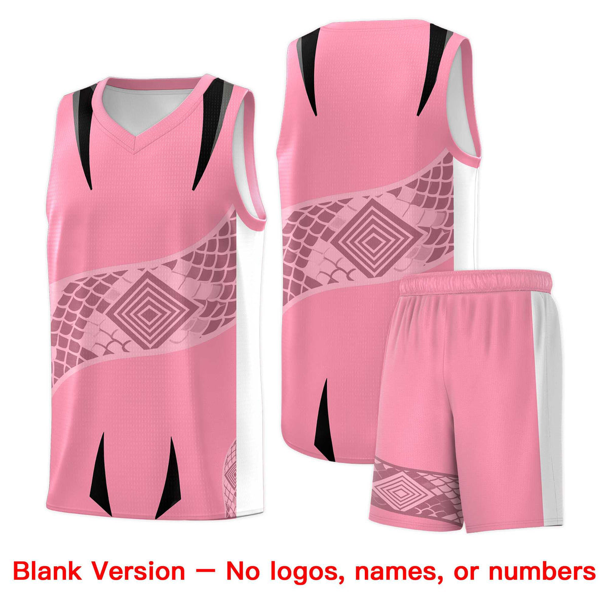 Custom Light Pink White Snake Scale Venomous Fang for Clubs Graffiti Pattern Basketball Suit Jersey
