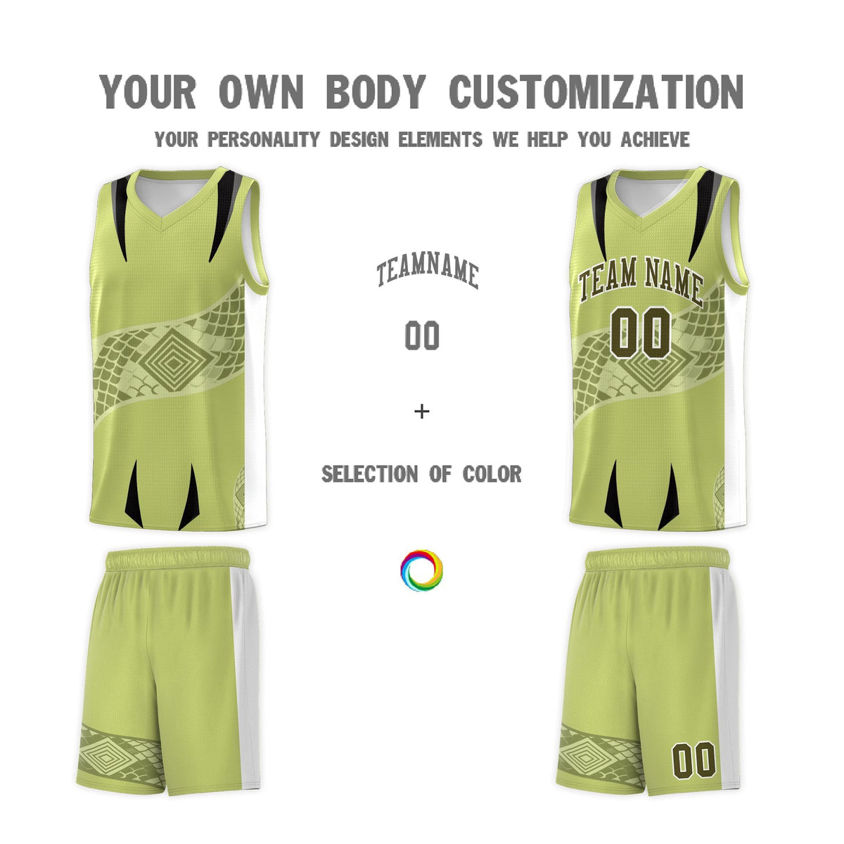 Custom Champagne White Snake Scale Venomous Fang for Clubs Graffiti Pattern Basketball Suit Jersey