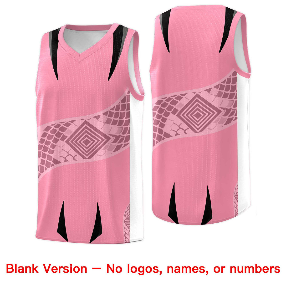 Custom Light Pink White Snake Scale Venomous Fang for Clubs Graffiti Pattern Basketball Suit Jersey