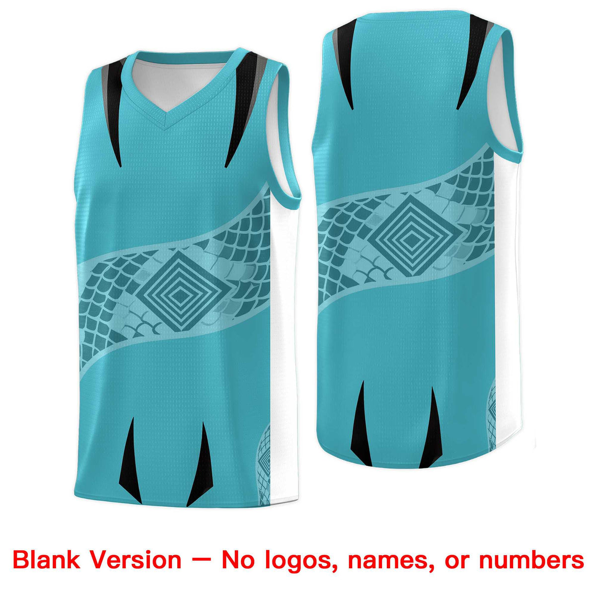 Custom Sky Blue White Snake Scale Venomous Fang for Team Graffiti Pattern Basketball Suit Jersey