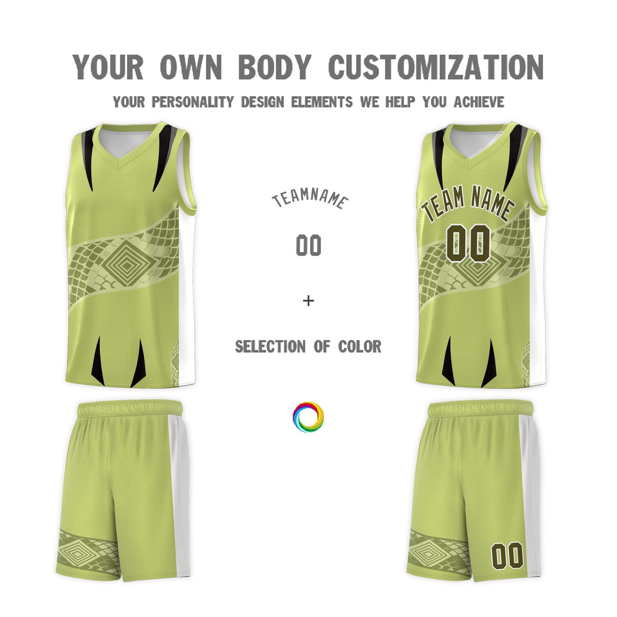 Custom Champagne White Snake Scale Venomous Fang for Clubs Graffiti Pattern Basketball Suit Jersey