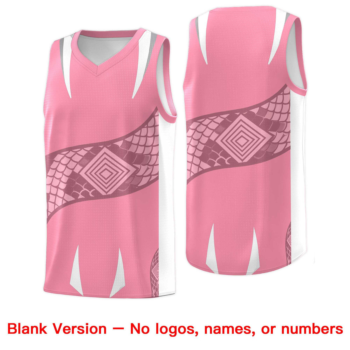 Custom Light Pink White Snake Scale Venomous Fang Drapable Graffiti Pattern Basketball Suit Jersey
