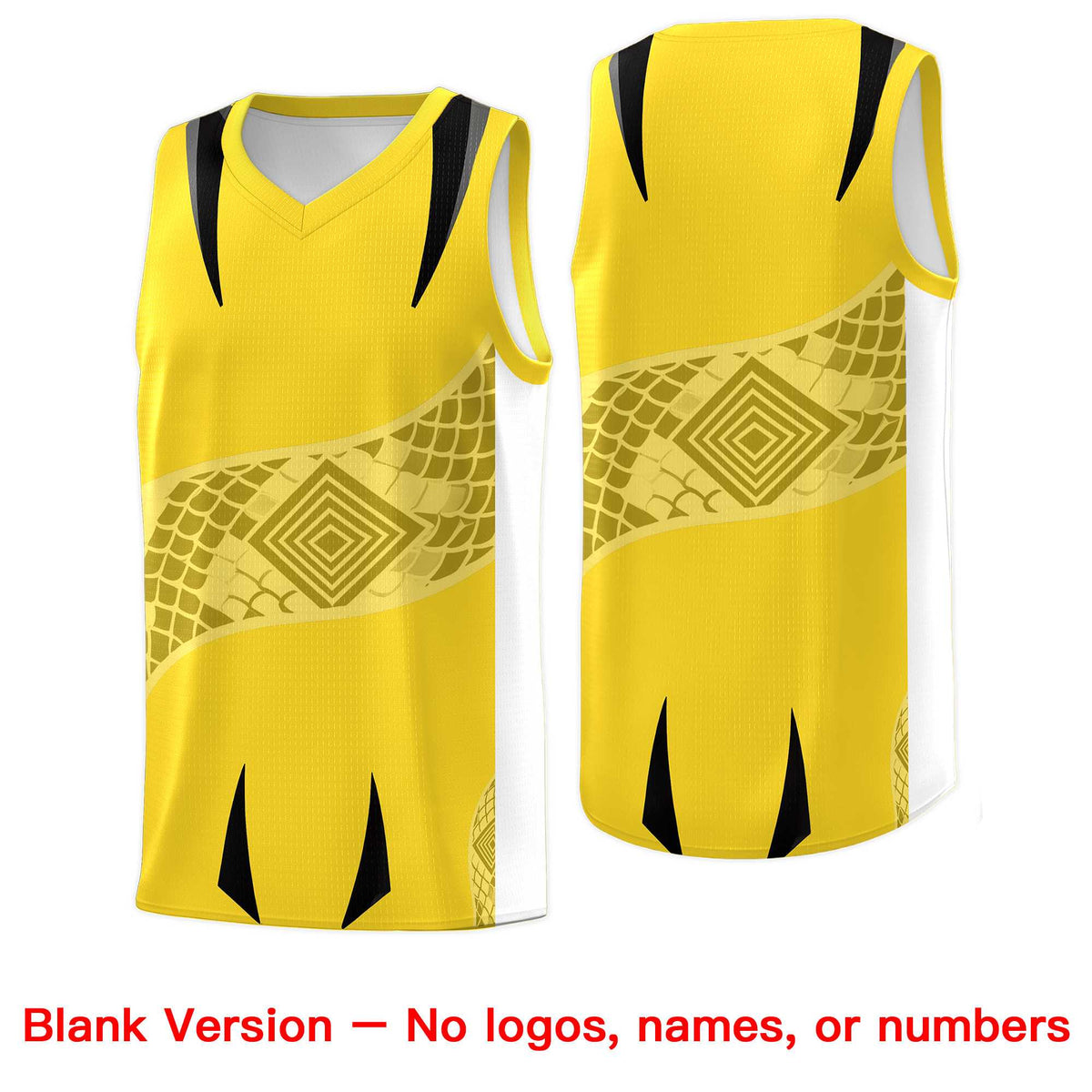 Custom Gold White Snake Scale Venomous Fang for Leagues Graffiti Pattern Basketball Suit Jersey