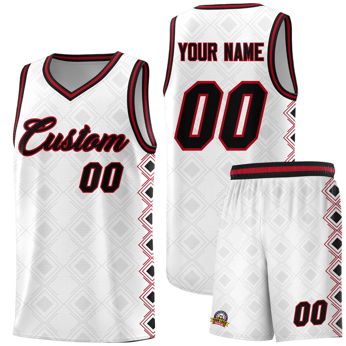 Custom White Side Blocks Sports Uniform Basketball Jersey|KXKSHOP