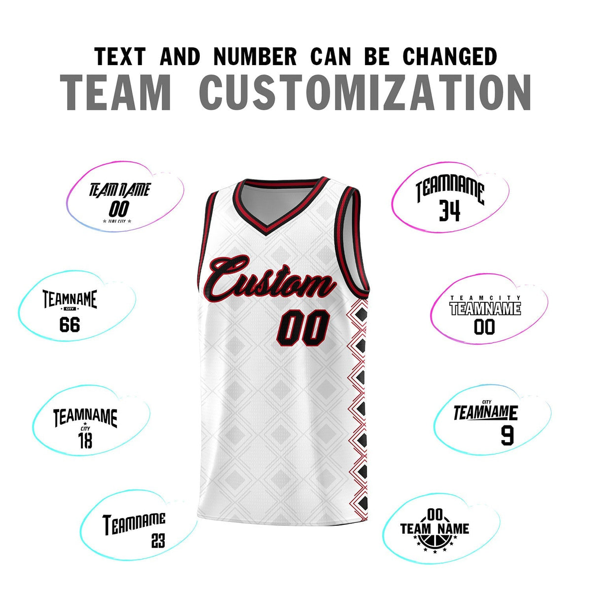 Custom White Side Blocks Sports Uniform Basketball Jersey|KXKSHOP