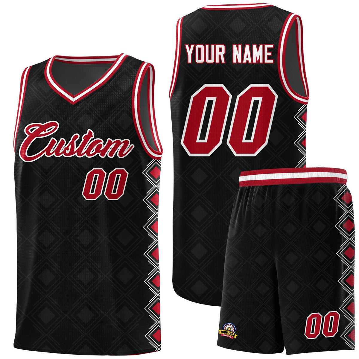 Custom Black Side Blocks Sports Uniform Basketball Jersey|KXKSHOP