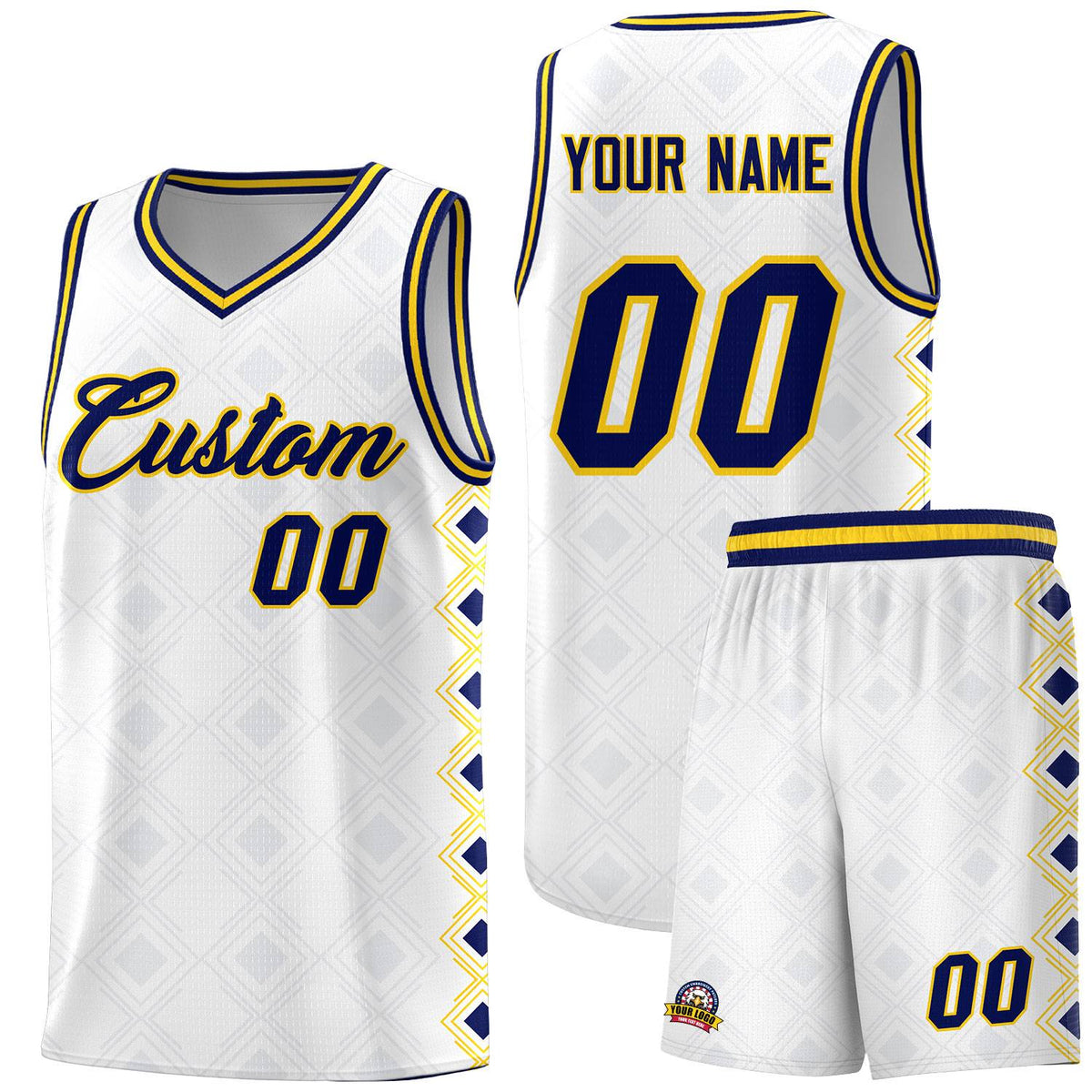 Custom White Side Blocks Sports Uniform Basketball Jersey|KXKSHOP