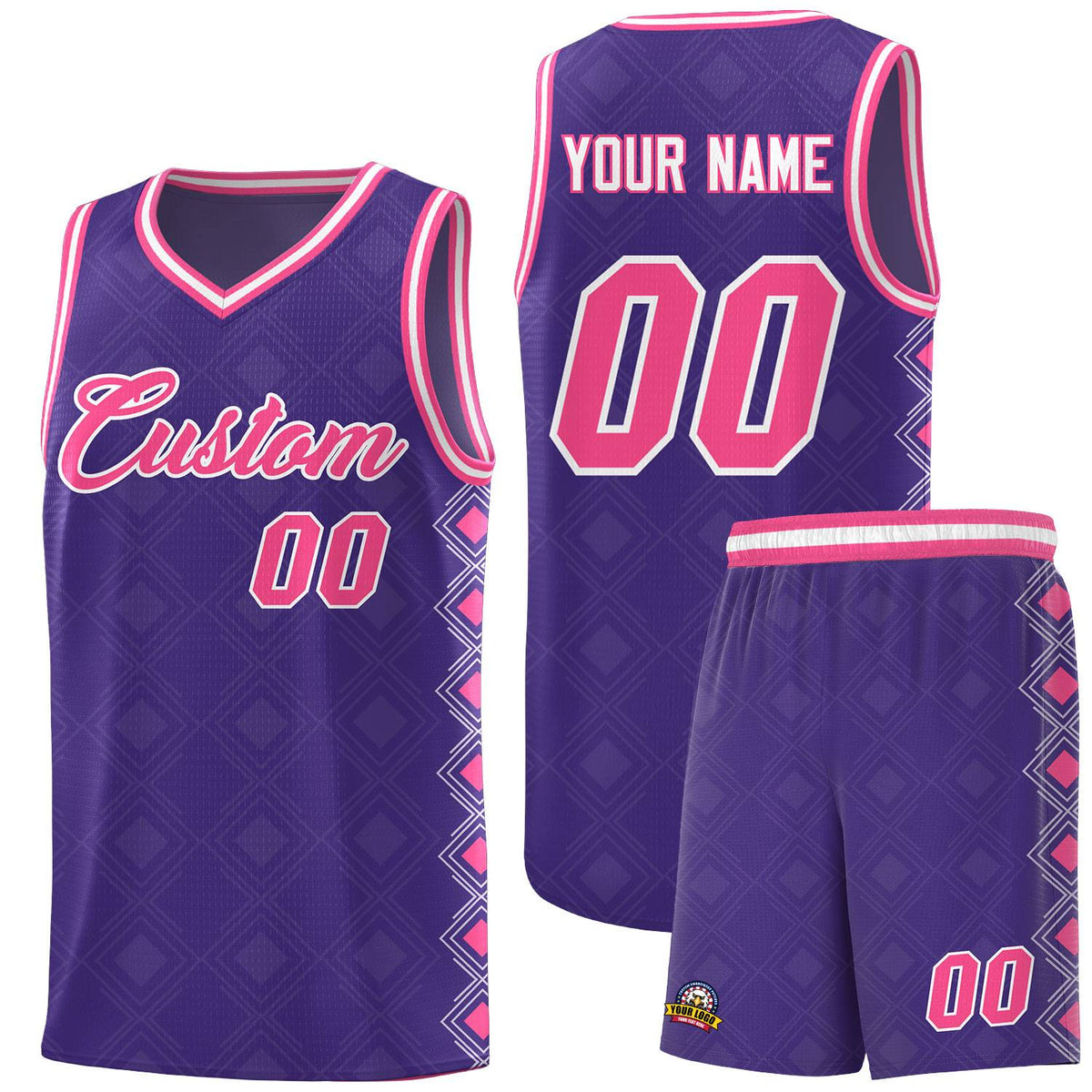 Custom Purple Side Blocks Sports Uniform Basketball Jersey|KXKSHOP