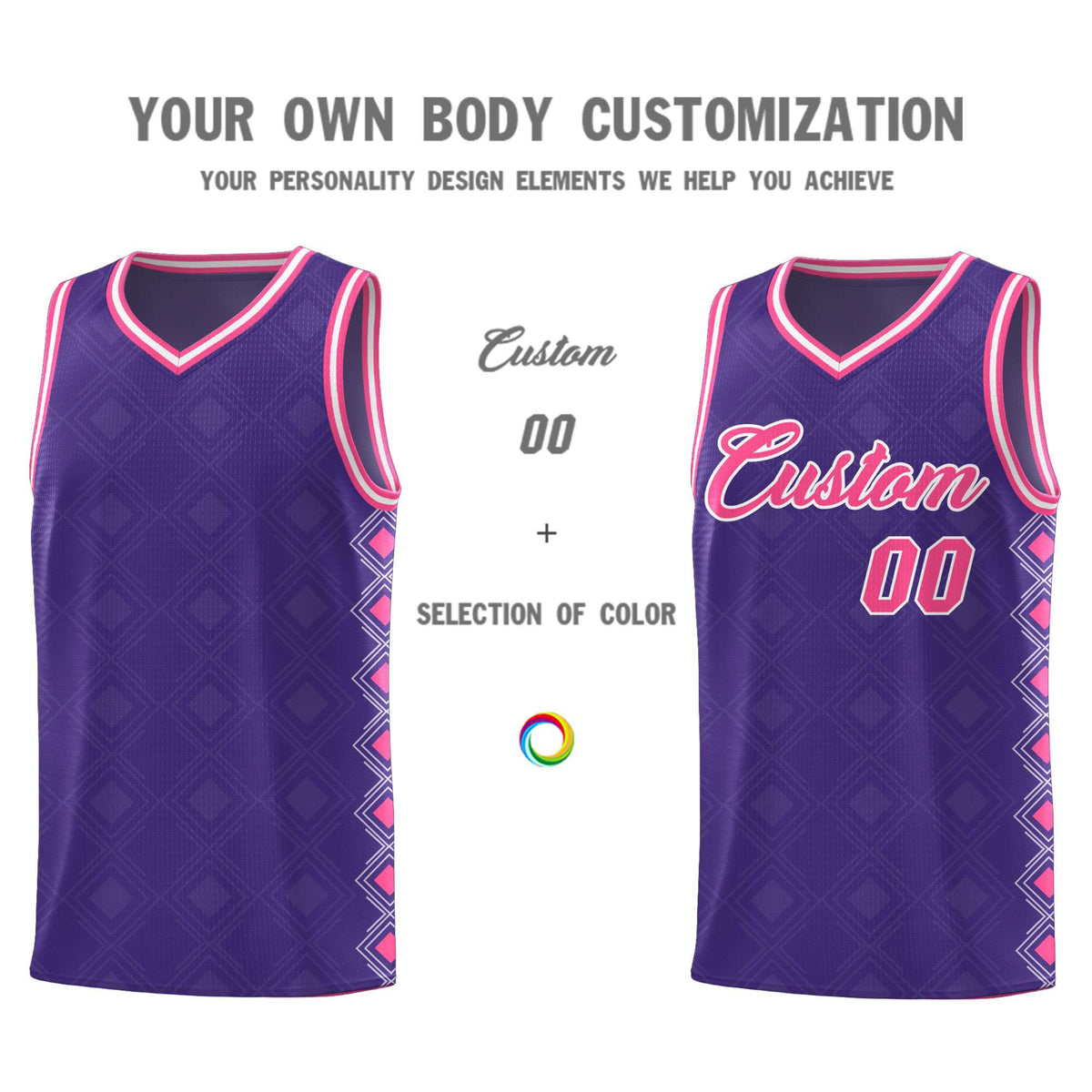Custom Purple Side Blocks Sports Uniform Basketball Jersey|KXKSHOP