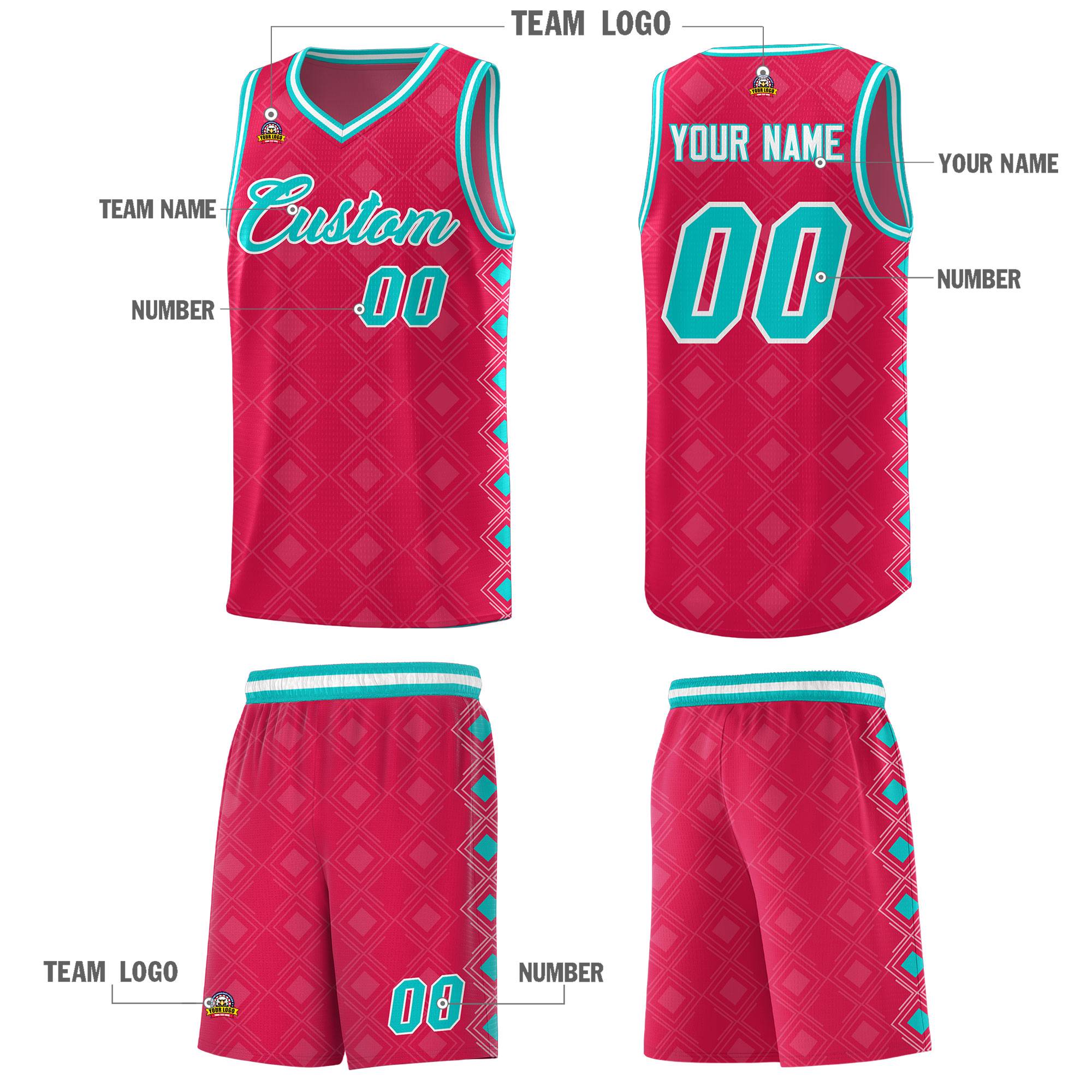 Custom Red Side Blocks Sports Uniform Basketball Jersey|KXKSHOP