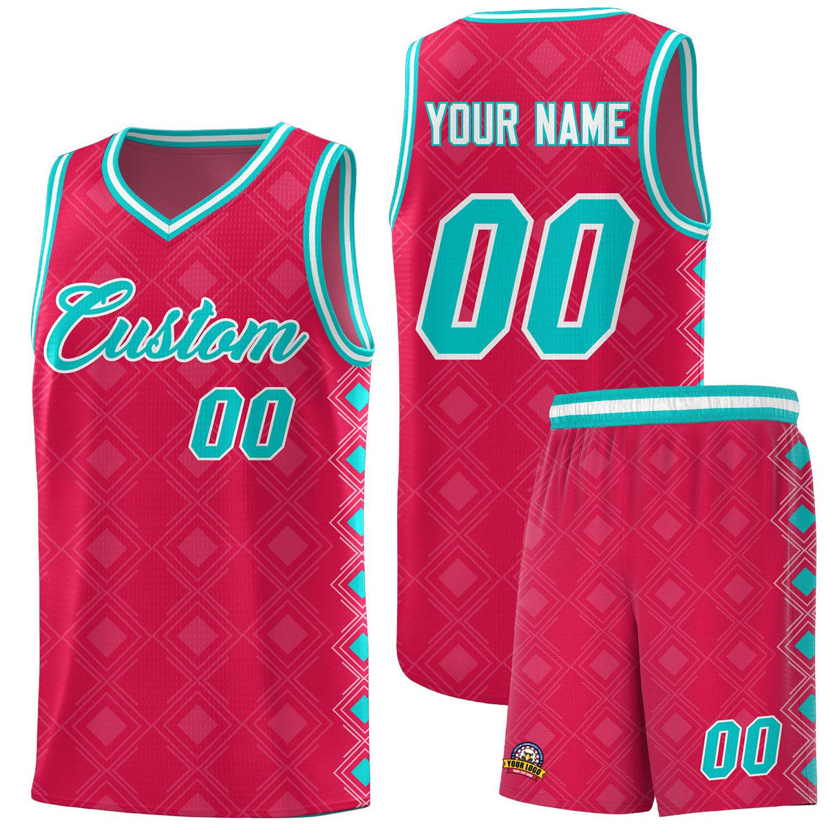 Custom Red Side Blocks Sports Uniform Basketball Jersey|KXKSHOP