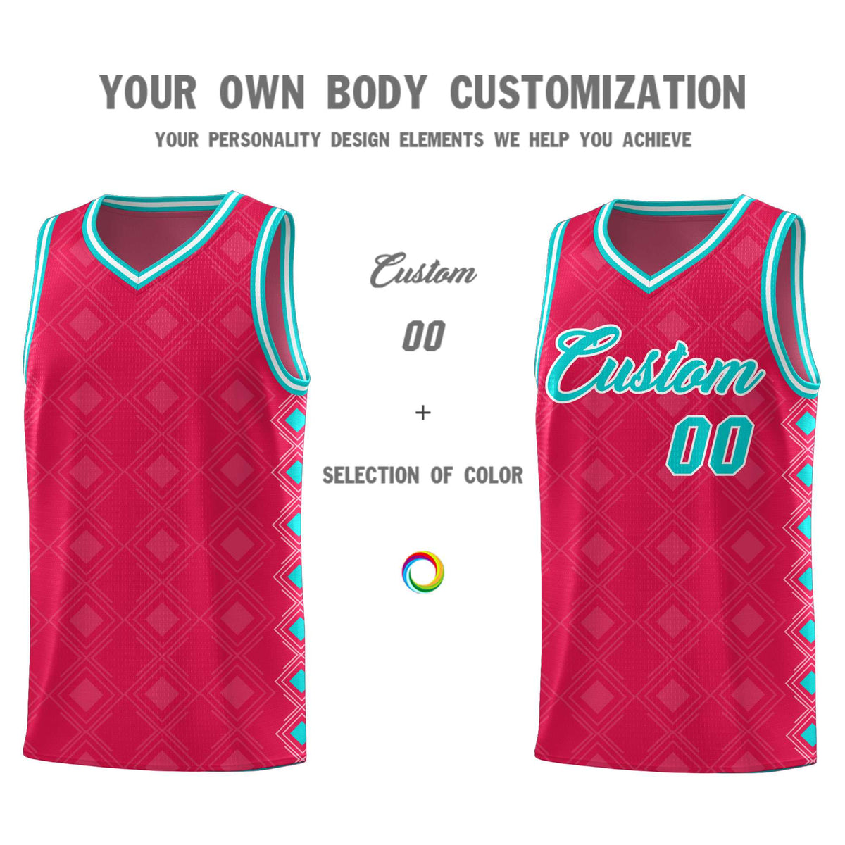 Custom Red Side Blocks Sports Uniform Basketball Jersey|KXKSHOP