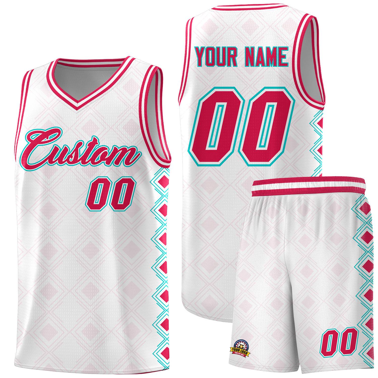 Custom White Side Blocks Sports Uniform Basketball Jersey|KXKSHOP