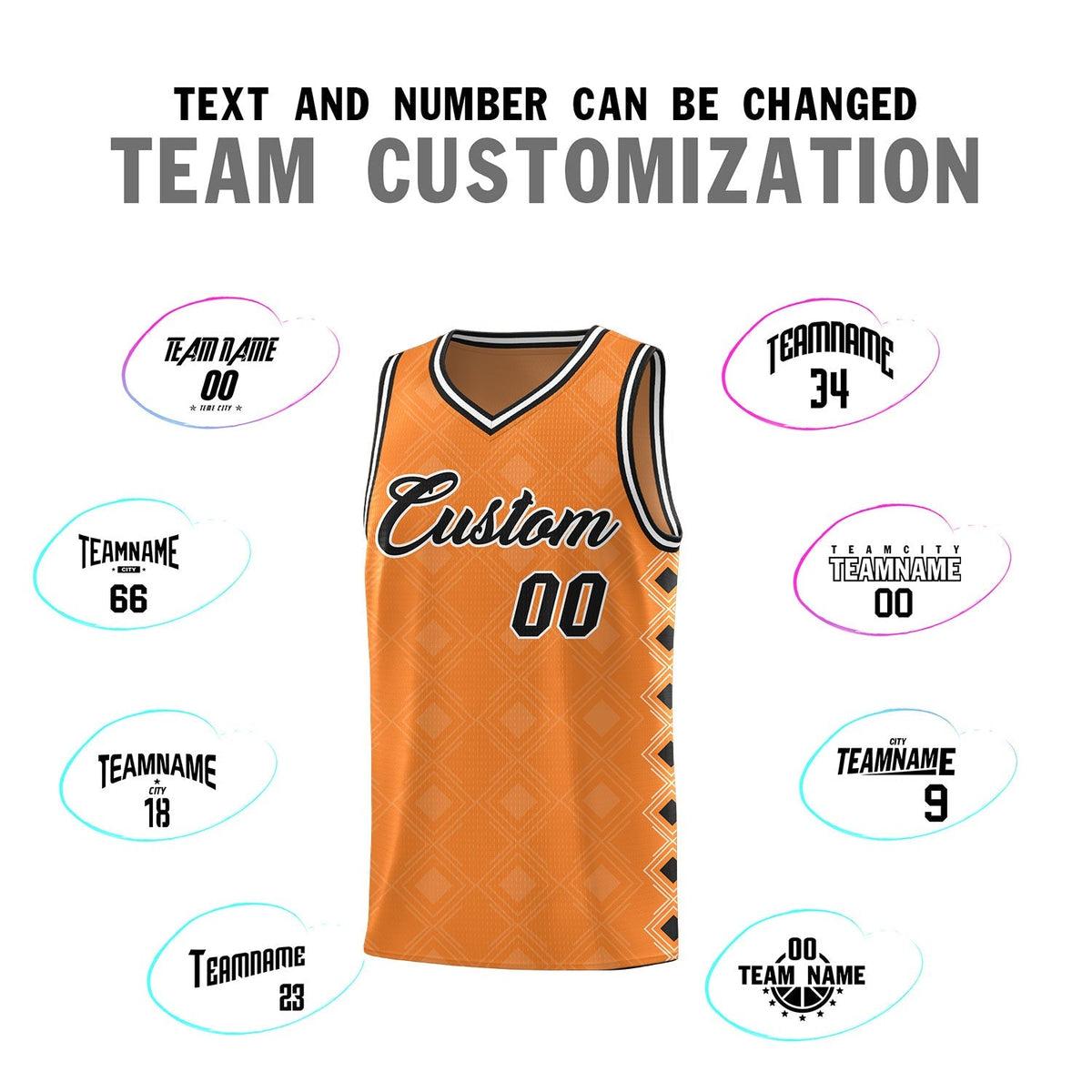Custom Gold Orange Side Blocks Sports Uniform Basketball Jersey|KXKSHOP
