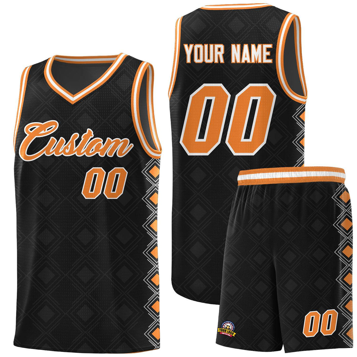 Custom Black Side Blocks Sports Uniform Basketball Jersey|KXKSHOP