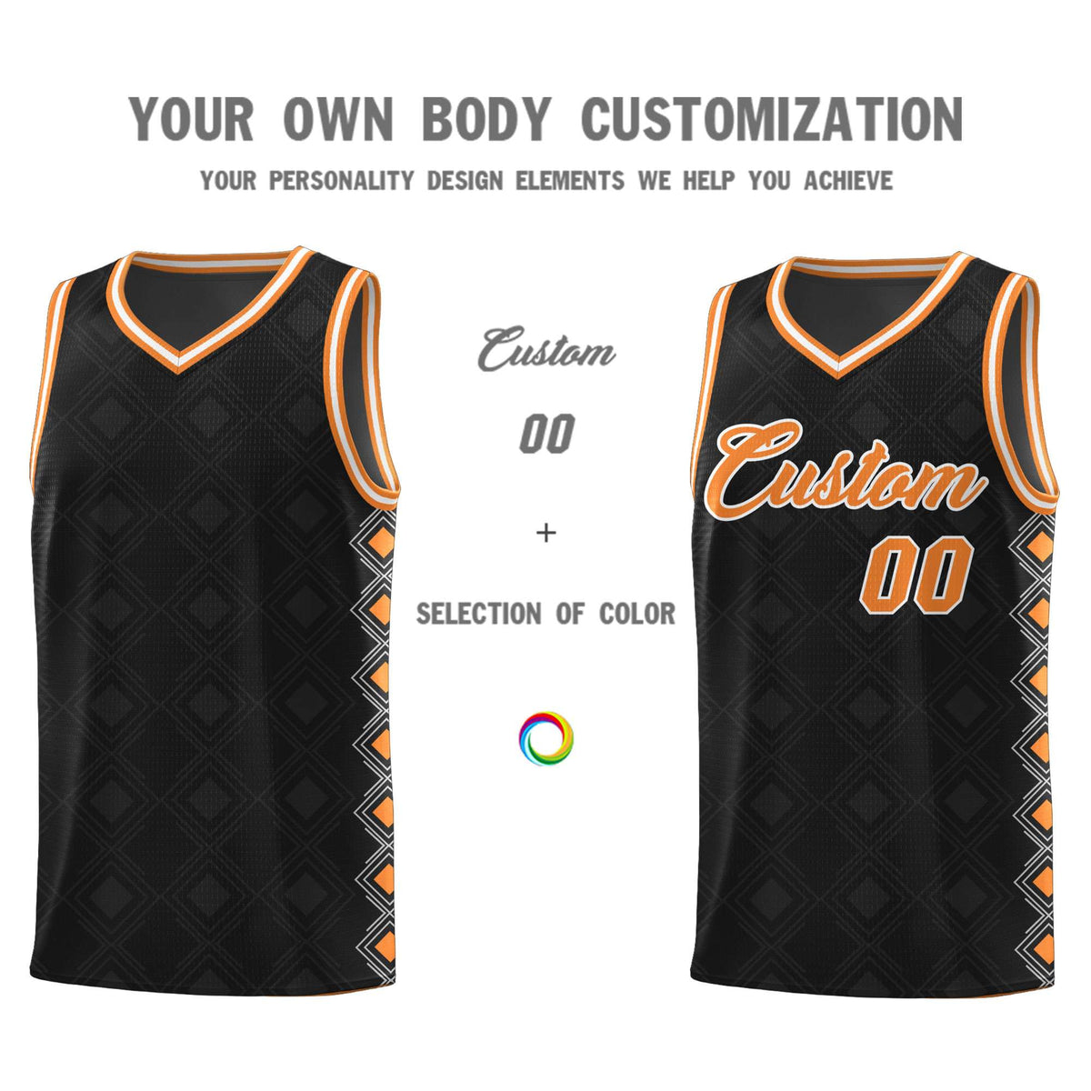 Custom Black Side Blocks Sports Uniform Basketball Jersey|KXKSHOP