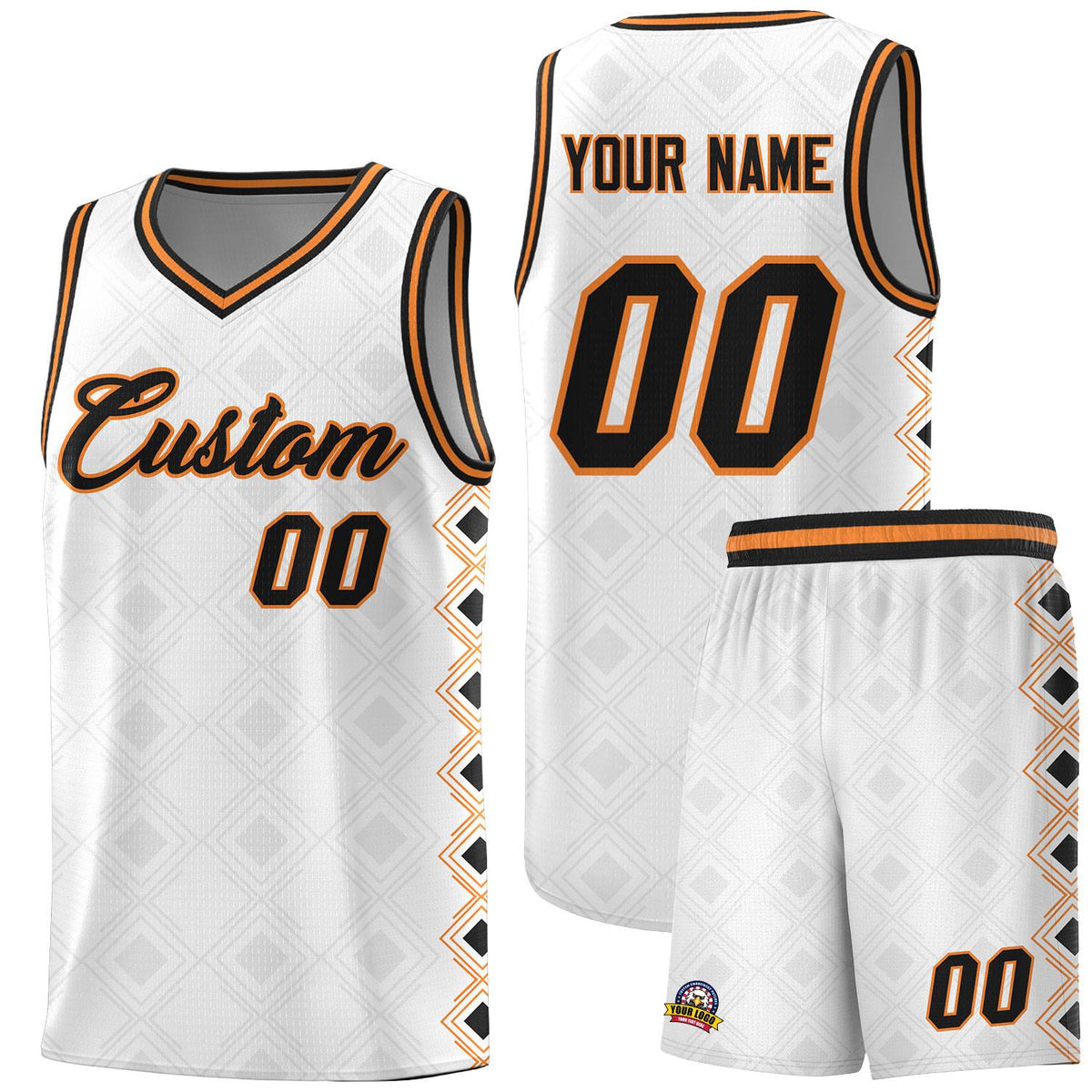 Custom White Side Blocks Sports Uniform Basketball Jersey|KXKSHOP