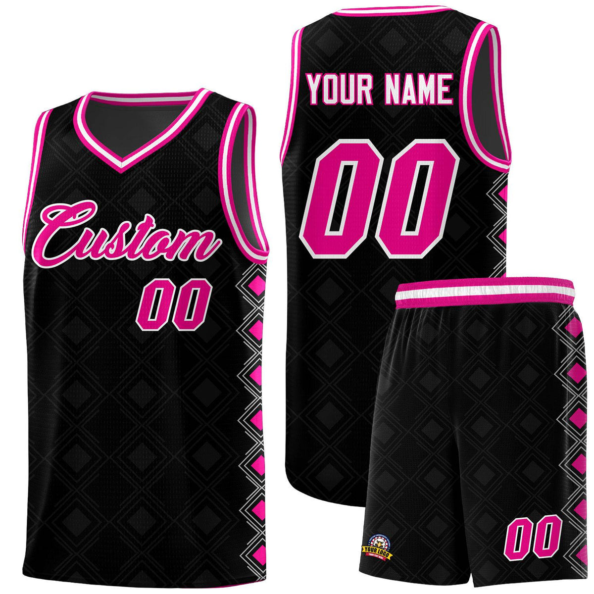 Custom Black Side Blocks Sports Uniform Basketball Jersey|KXKSHOP