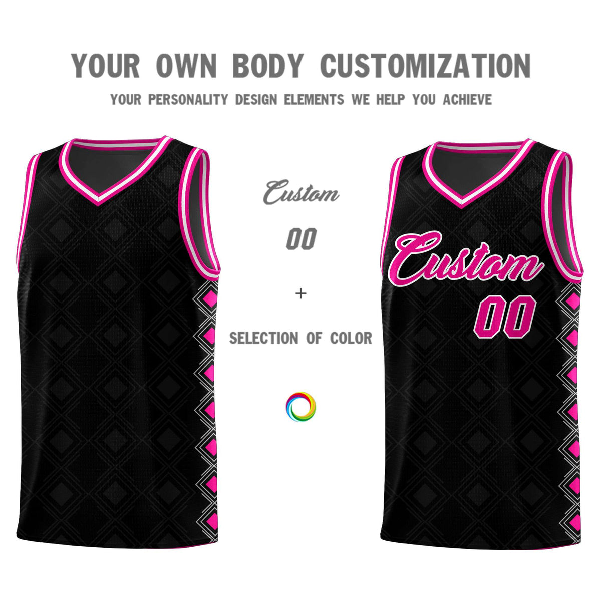Custom Black Side Blocks Sports Uniform Basketball Jersey|KXKSHOP