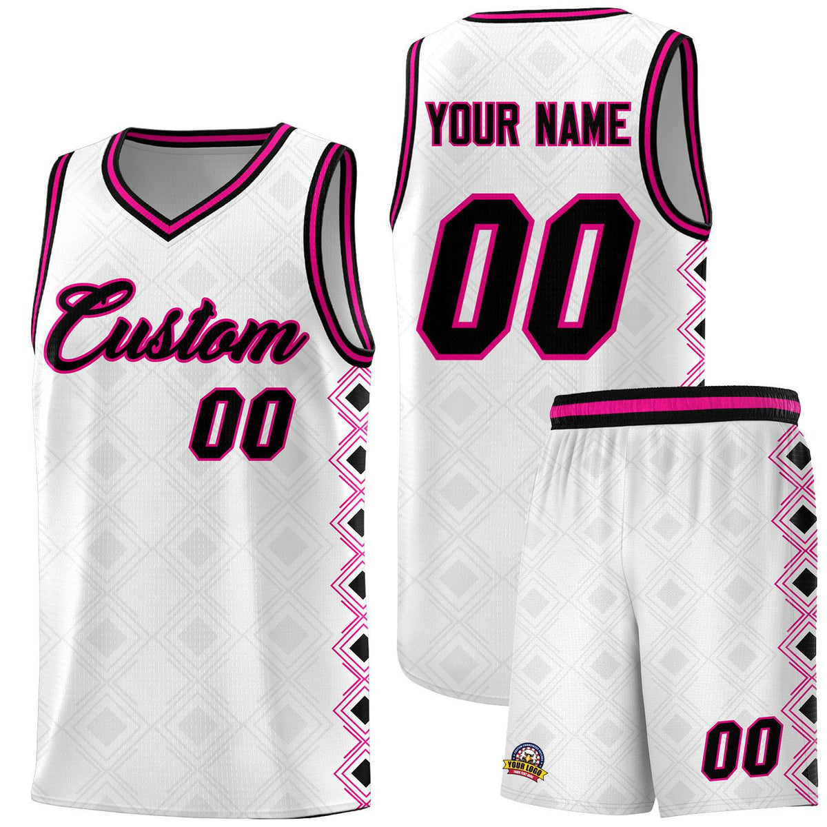 Custom White Side Blocks Sports Uniform Basketball Jersey|KXKSHOP