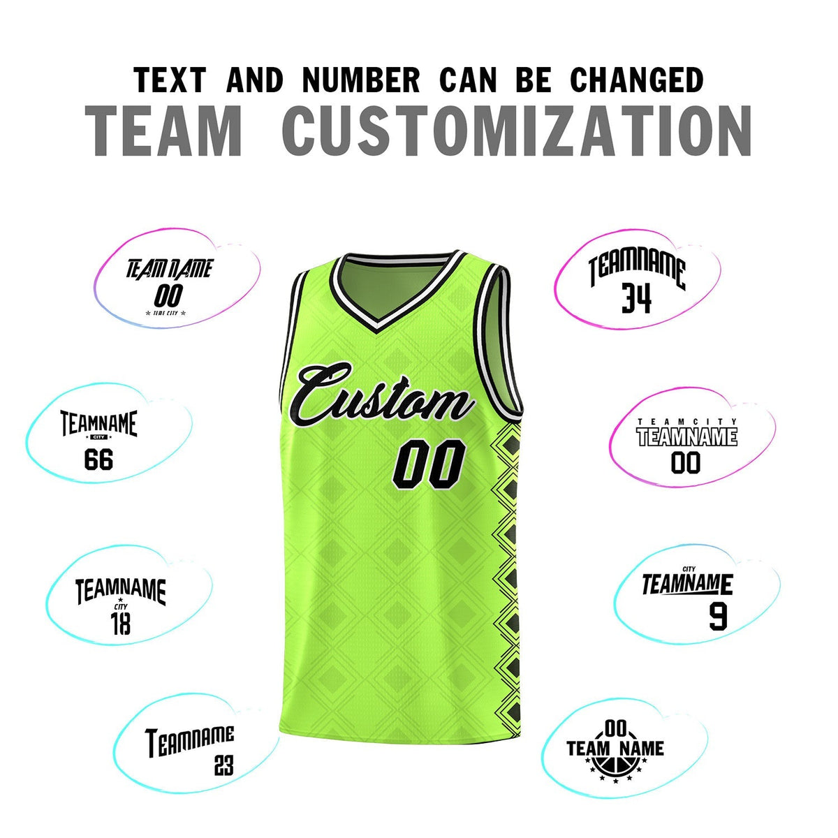 Custom Neon Green Side Blocks Sports Uniform Basketball Jersey|KXKSHOP