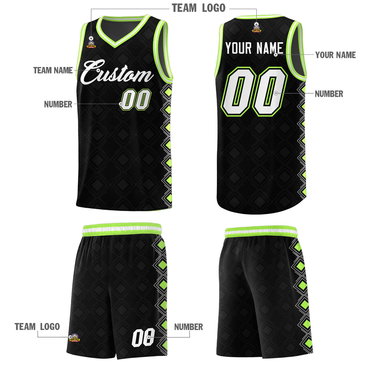 Custom Black Side Blocks Sports Uniform Basketball Jersey|KXKSHOP