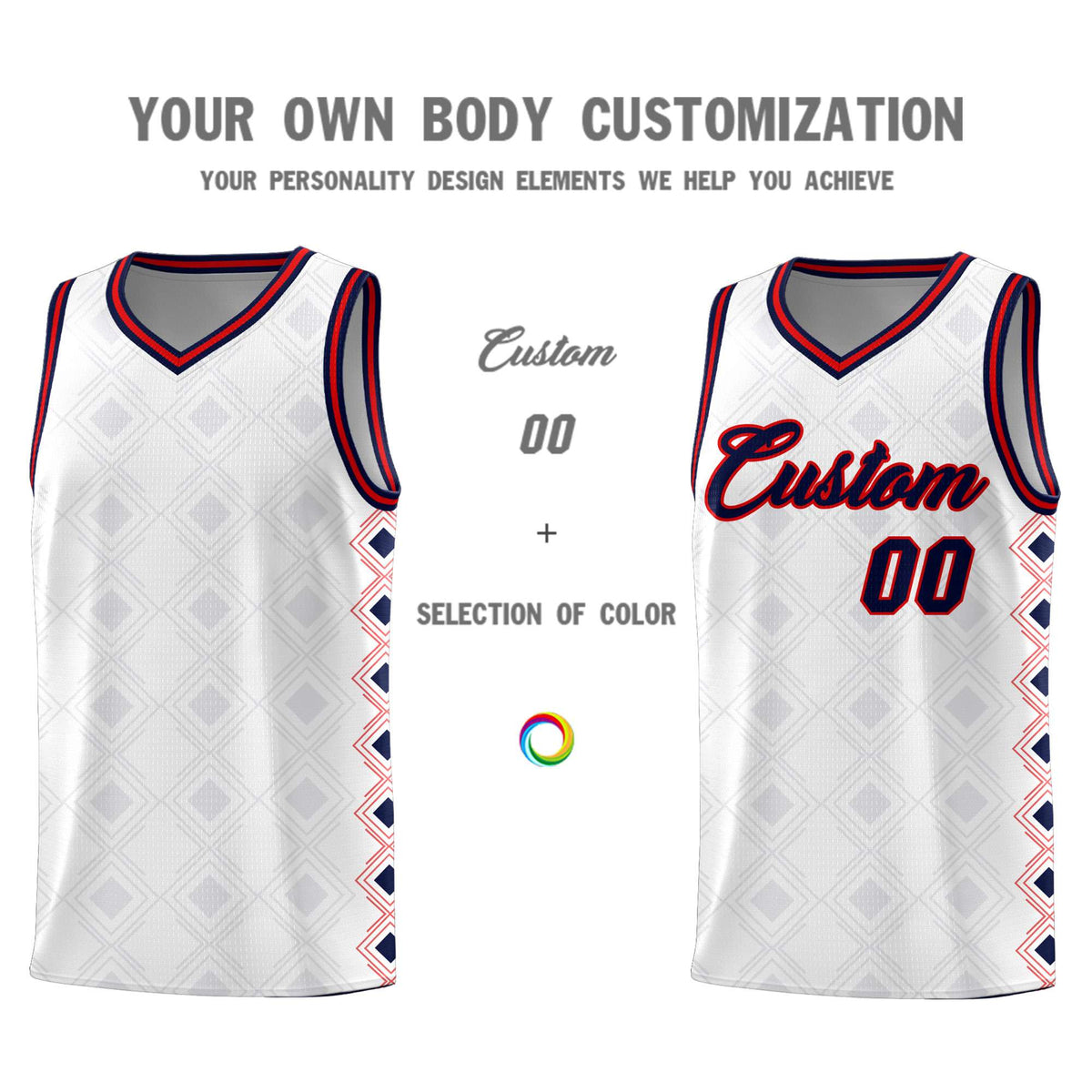 Custom White Side Blocks Sports Uniform Basketball Jersey|KXKSHOP
