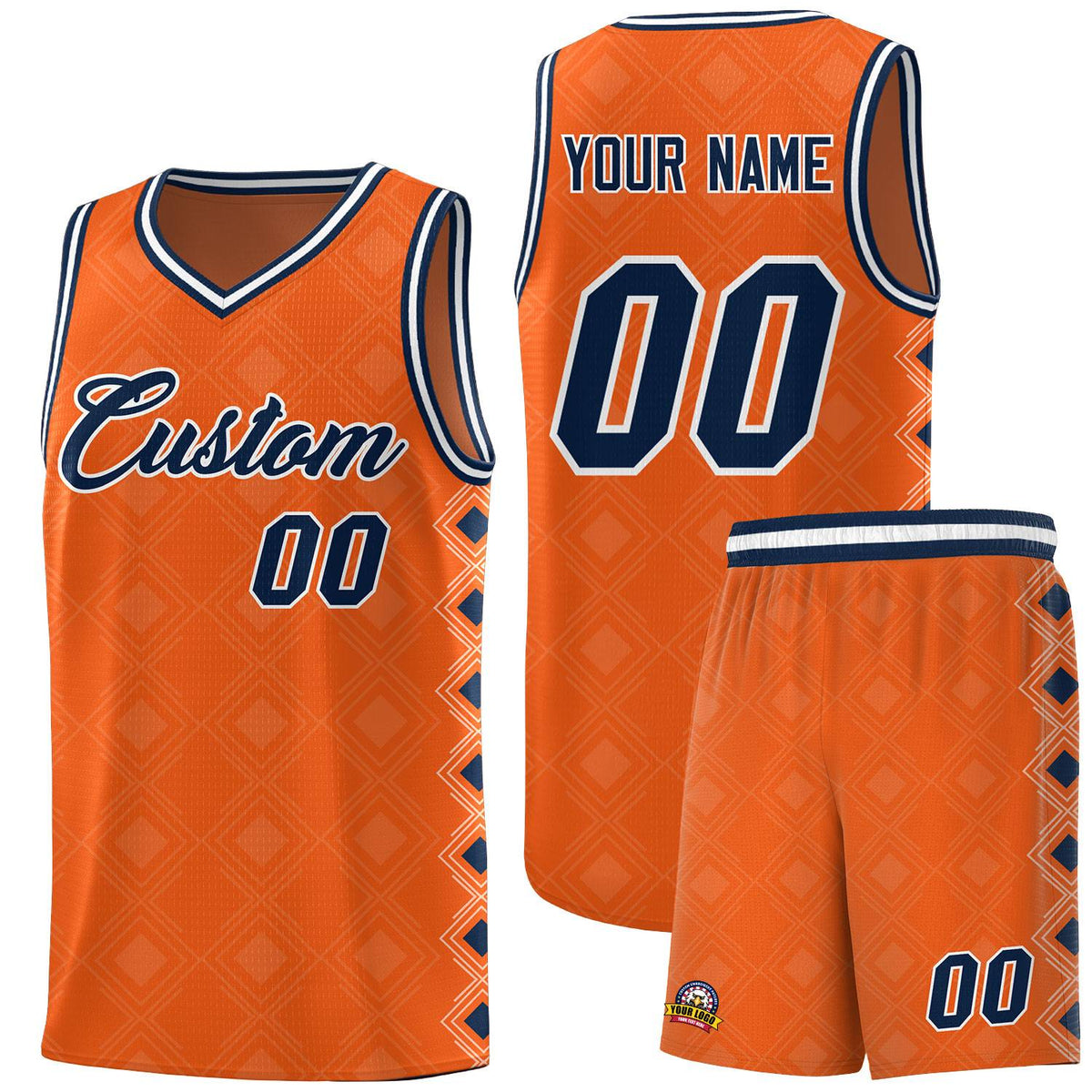 Custom Orange Side Blocks Sports Uniform Basketball Jersey|KXKSHOP