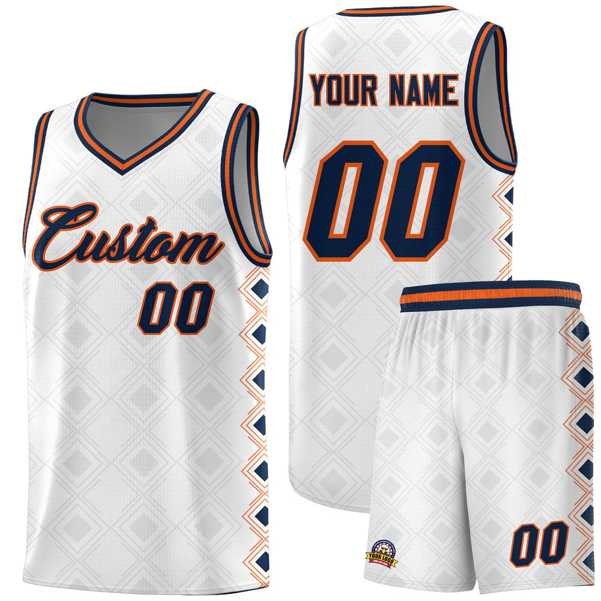 Custom White Side Blocks Sports Uniform Basketball Jersey|KXKSHOP